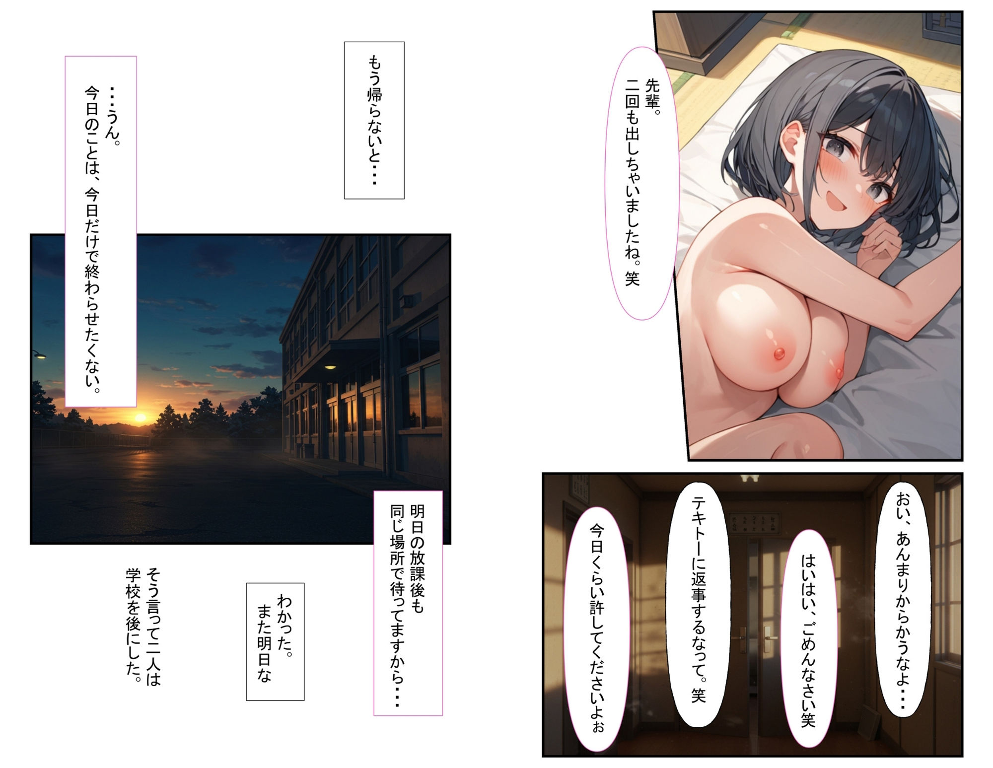 交姦日記。大好きな先輩に見られながら幼馴染の彼氏にイカサレ興奮MAXになったJK 画像5