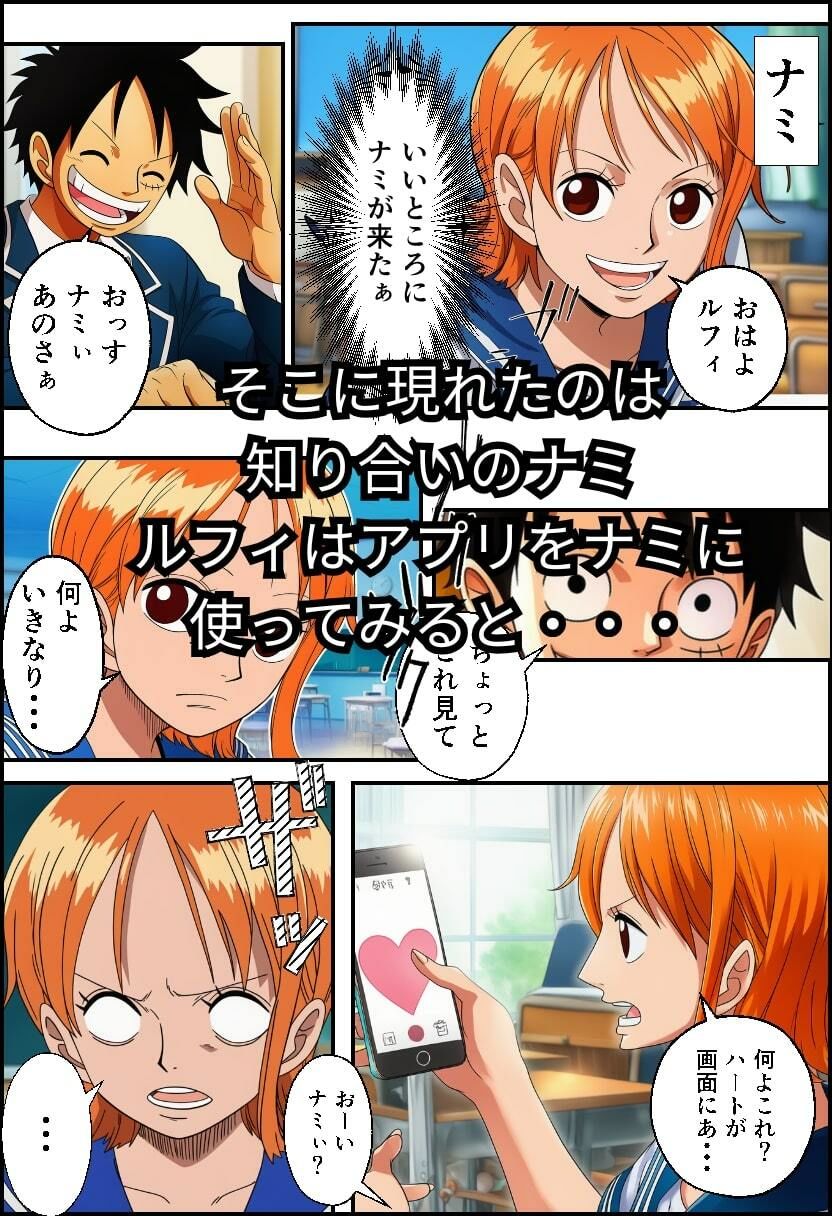 サンプル画像2:【ワン○ース】催○アプリでセックス！【ナミ・ビビ・ハンコック】(イッキ) [d_616810]