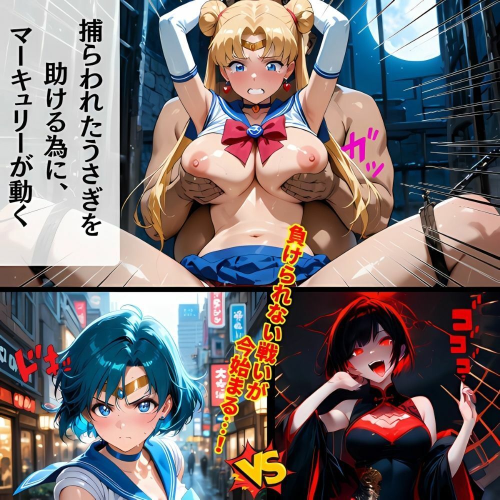マーキュリーの敗北‥群がるおじさん達の餌食に‥沈むセーラー戦士 画像1