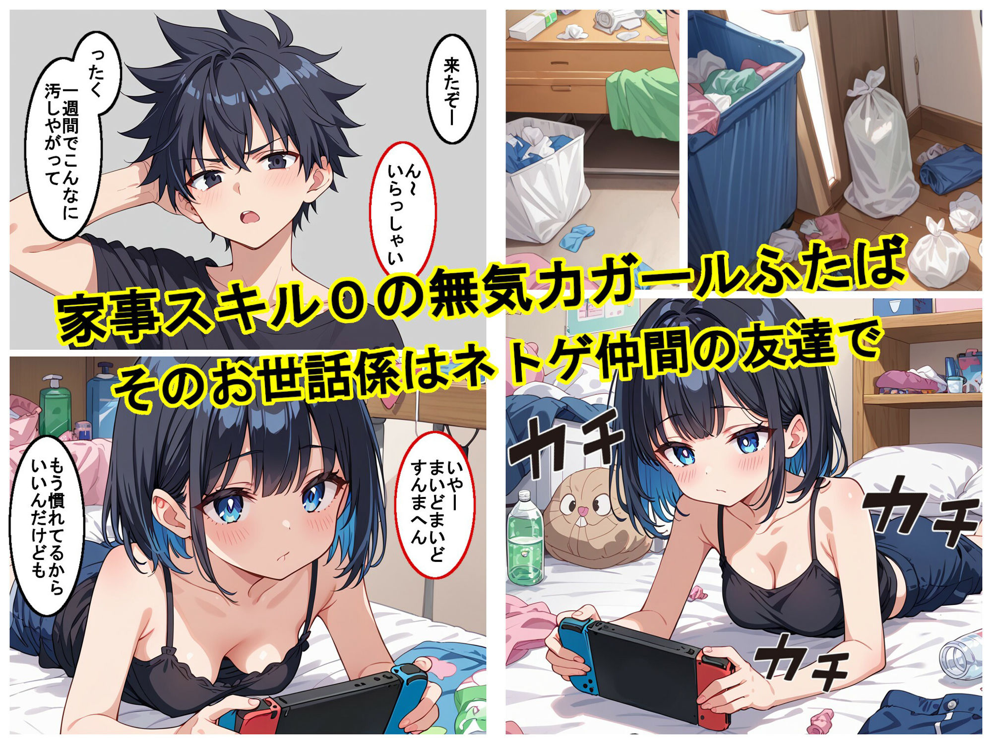 サンプル画像2:汚部屋無気力ガールが世話係とイチャラブセックスする話(アトリエアイナーガ) [d_619946]