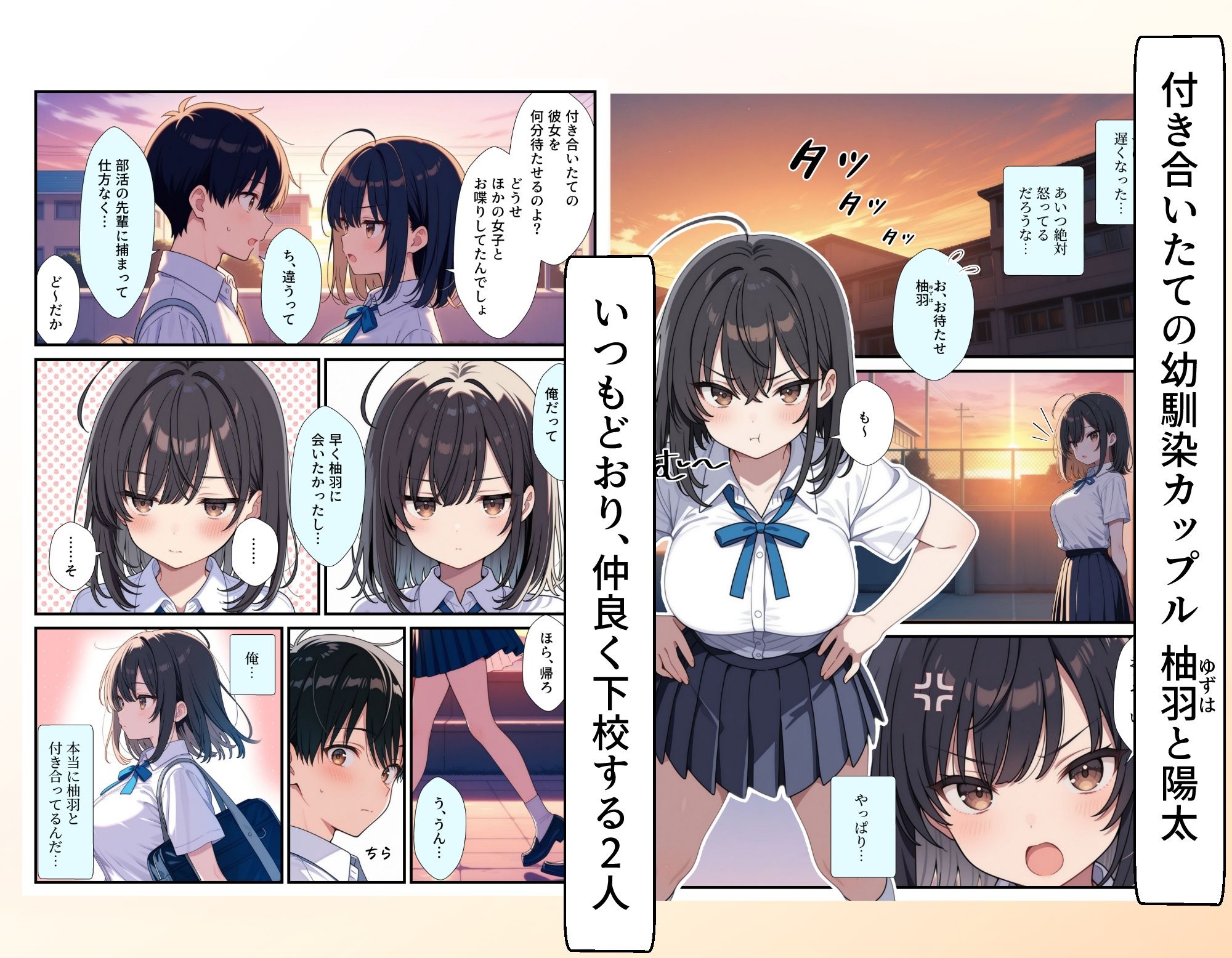 黒髪巨乳の幼馴染が──彼氏との初H直前に見知らぬ男の催●で堕とされる話 画像1