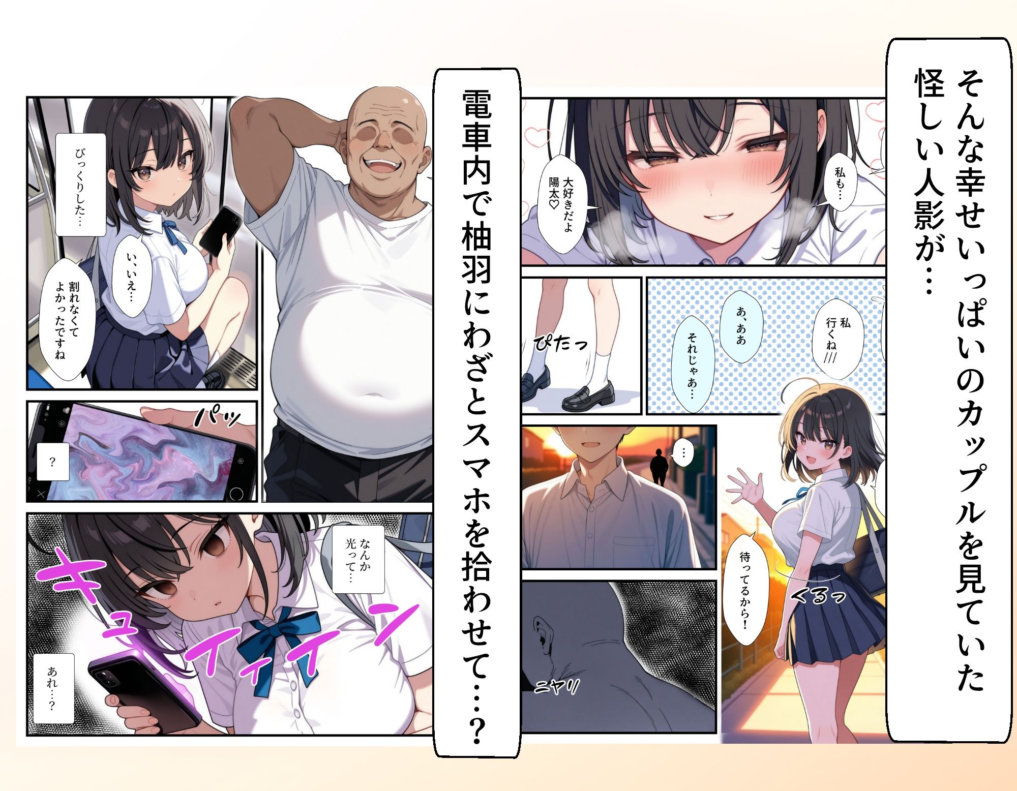 サンプル画像4:黒髪巨乳の幼馴染が──彼氏との初H直前に見知らぬ男の催●で堕とされる話(Nick) [d_621726]