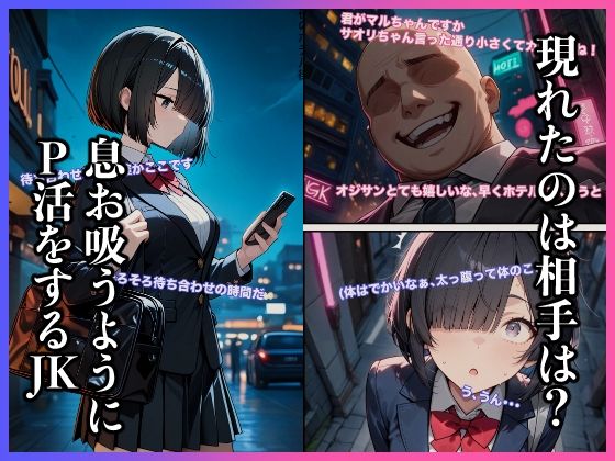 サンプル画像2:ガチャを引くためP活JKと絶倫オジサン(さばとらAI) [d_621973]