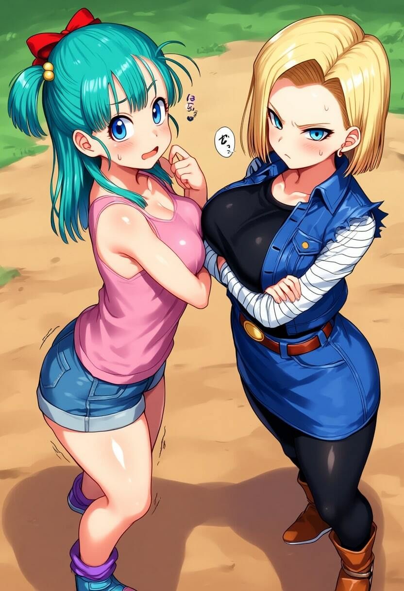 サンプル画像1:欲求不満なブルマと18号に巨根を見せつけ無許可中出し！(黒糖サムライ) [d_622441]