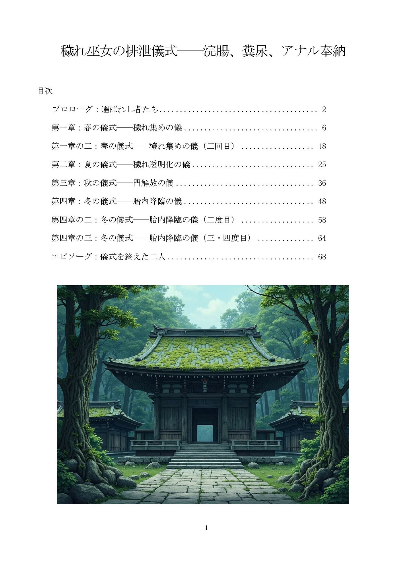 サンプル画像2:穢れ巫女の排泄儀式──浣腸、糞尿、アナル奉納(淫靡の会) [d_622656]