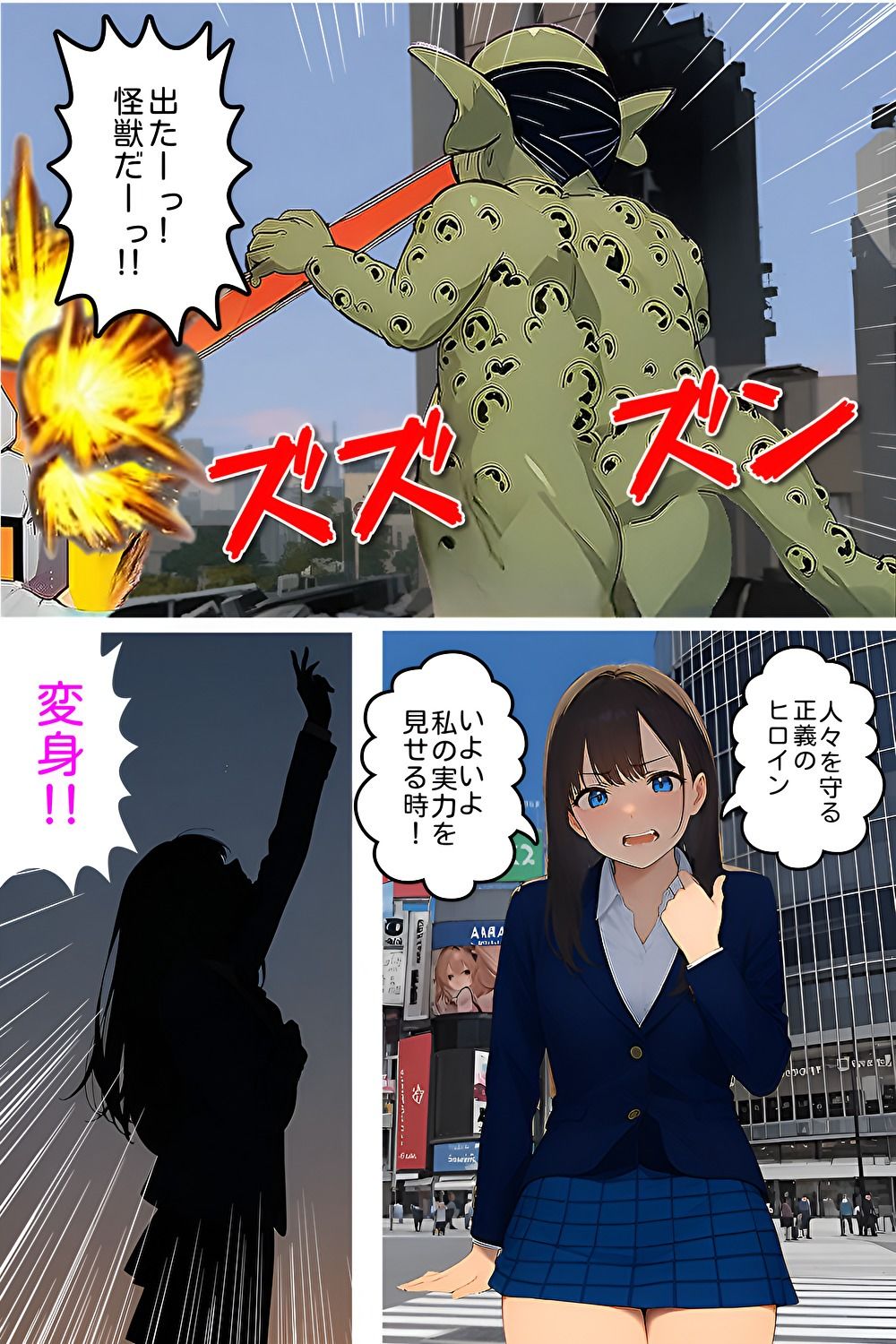 変身ヒロイン悶絶!オヤジ性獣のセクハラ猛攻撃? 画像2