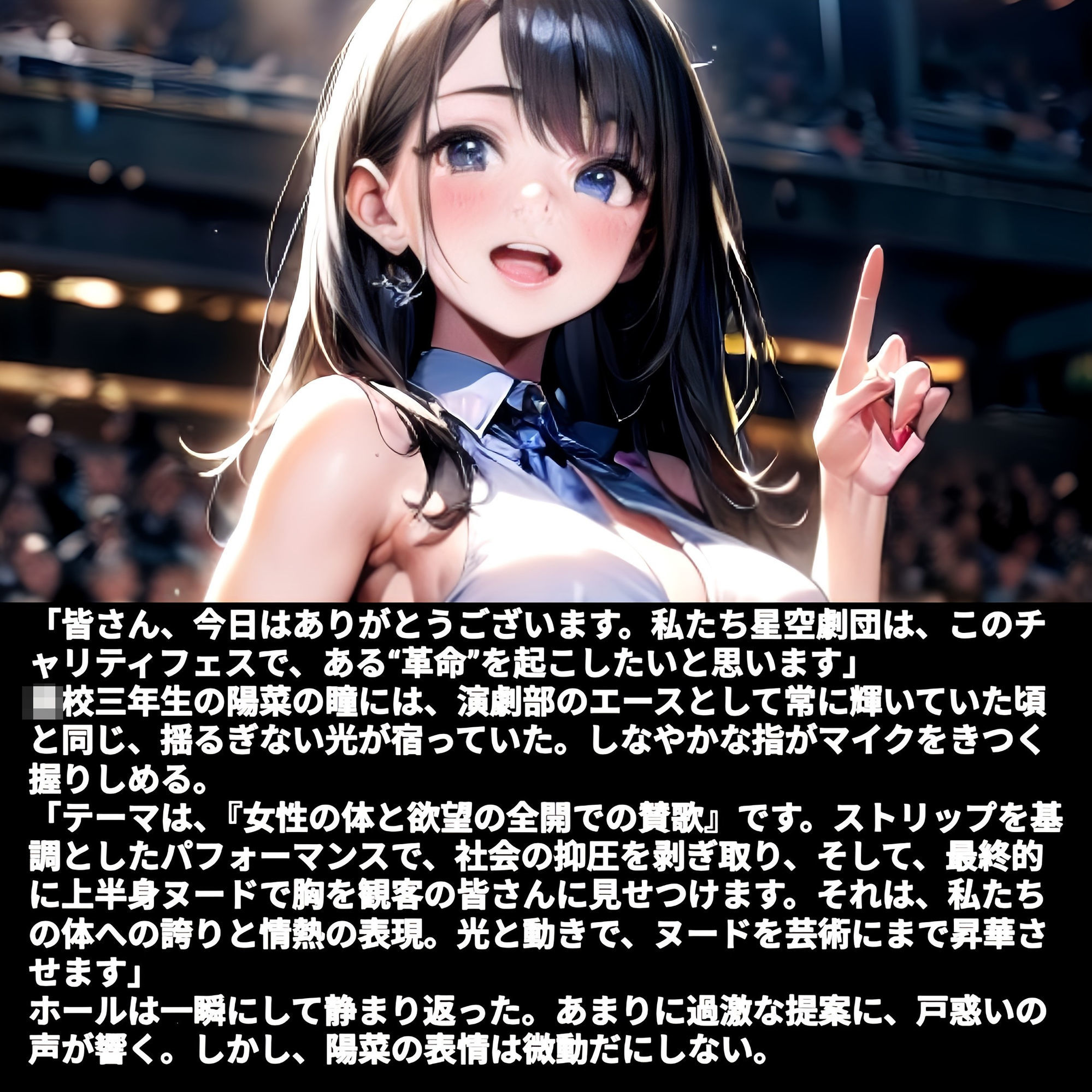 サンプル画像2:星空チャリティフェス！ホールでストリップショーをする女の子達！(ホワイトミルク) [d_623926]