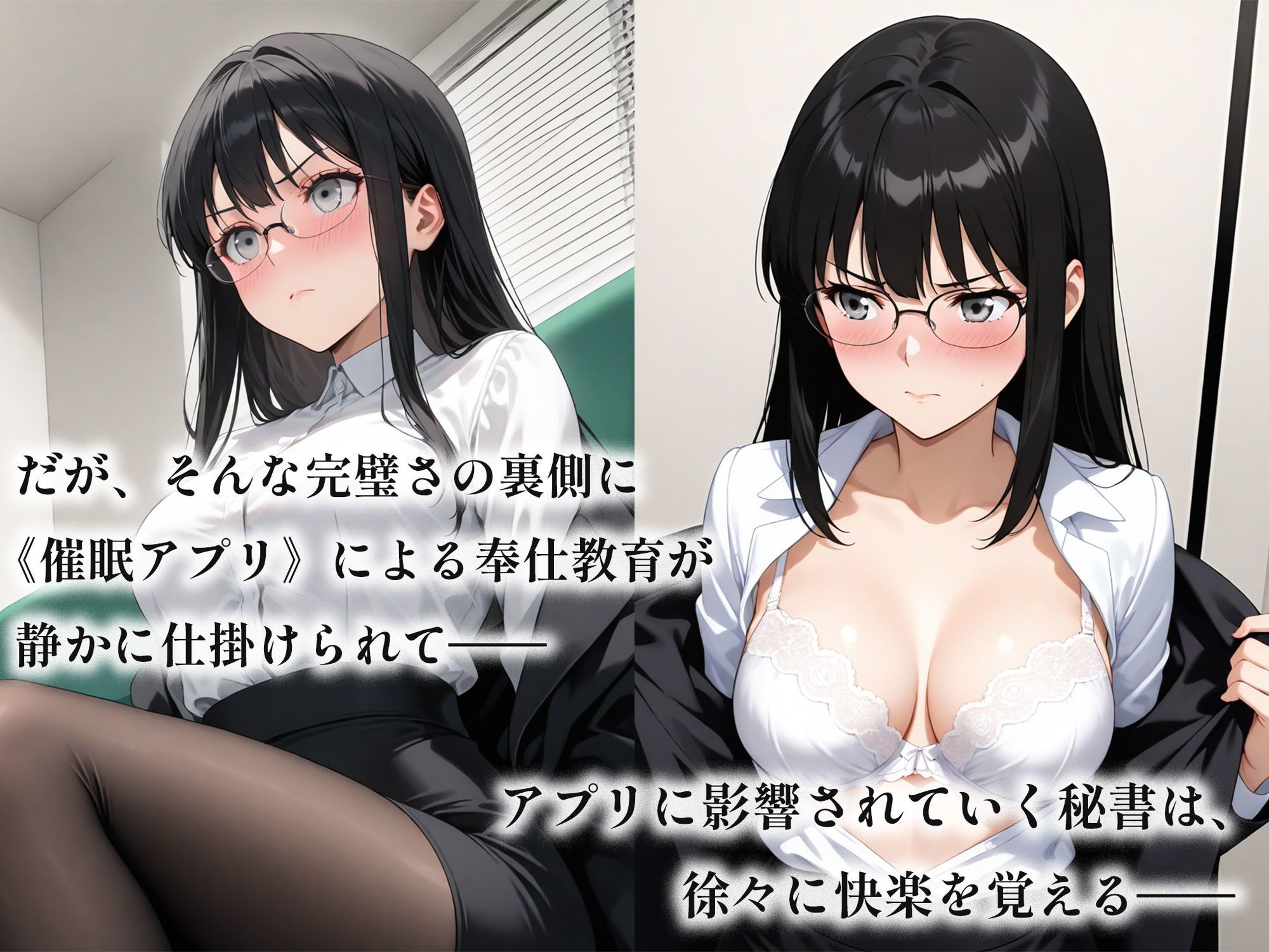 サンプル画像3:催●アプリで堕ちるクール眼鏡秘書 〜完璧秘書が蕩ける奉仕快感依存〜(空想彩館) [d_624326]