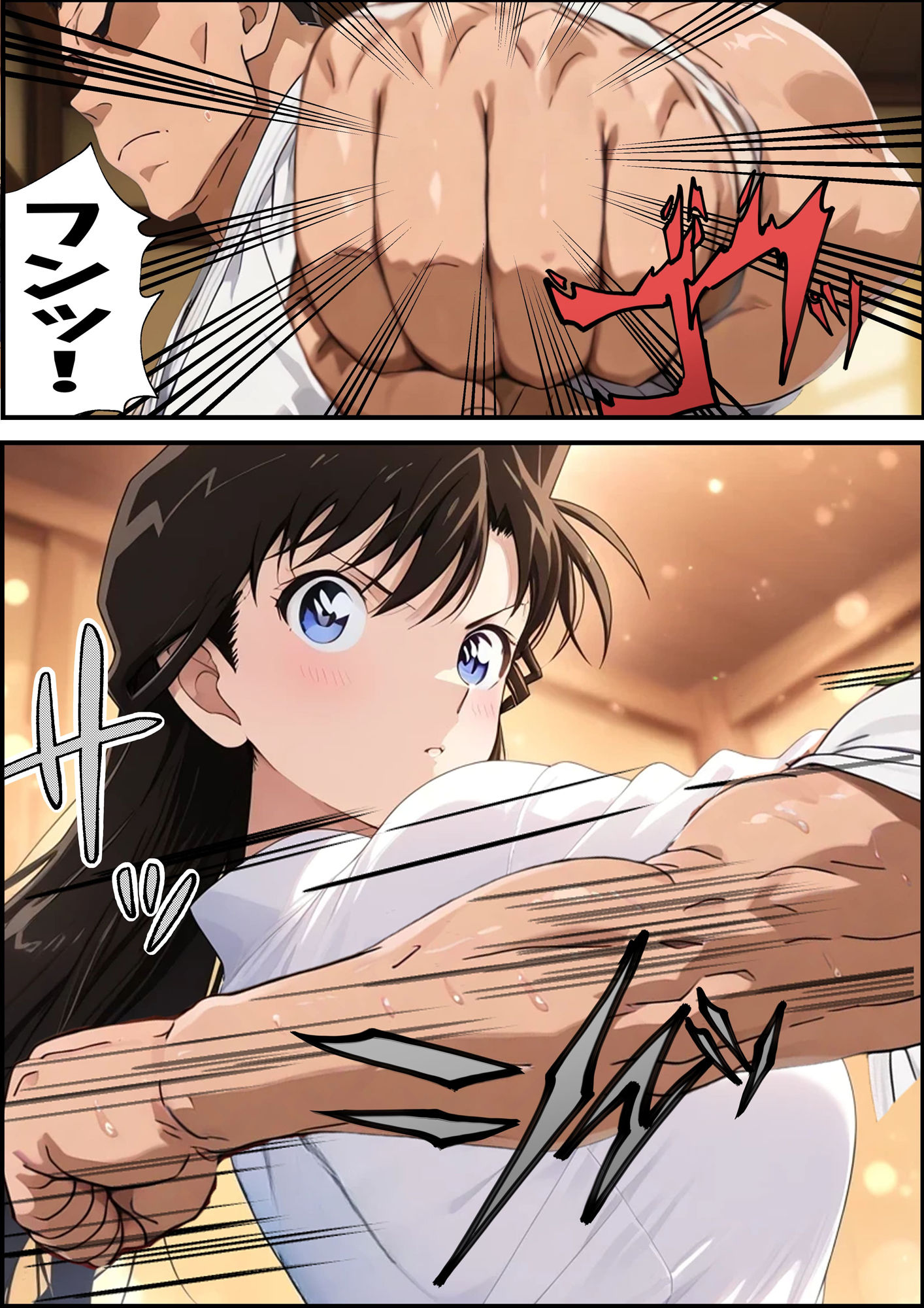 サンプル画像3:名探偵コ〇ン 毛利蘭 集団わいせつ事件 タオル1枚で男湯潜入編(ピート出版) [d_628192]