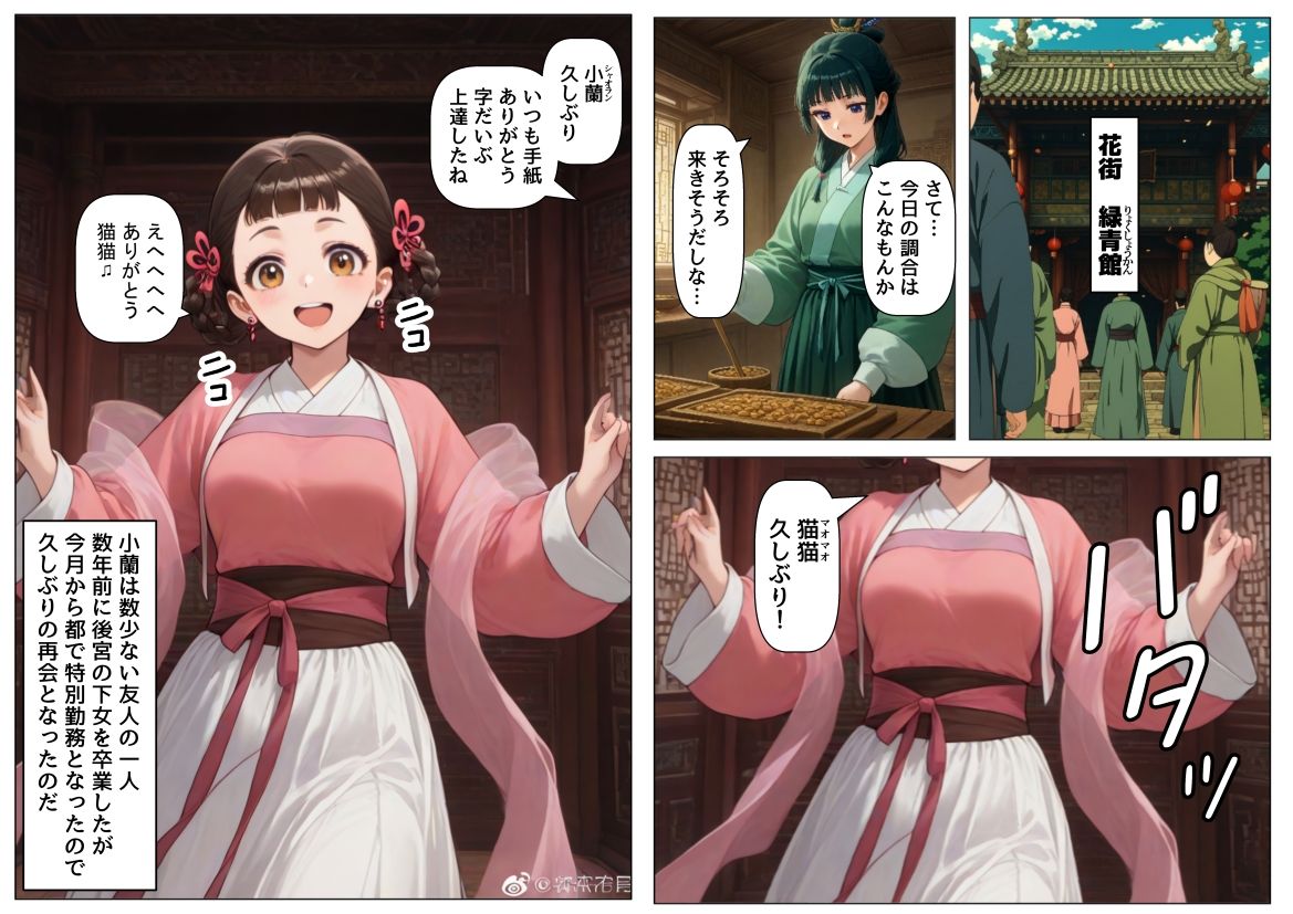 サンプル画像2:子翠（しすい）と小蘭（シャオラン）に数年後に再会できる話（薬屋のひとりご●、二次創作）(妹大好き商店（byハマダ殿下）) [d_630678]