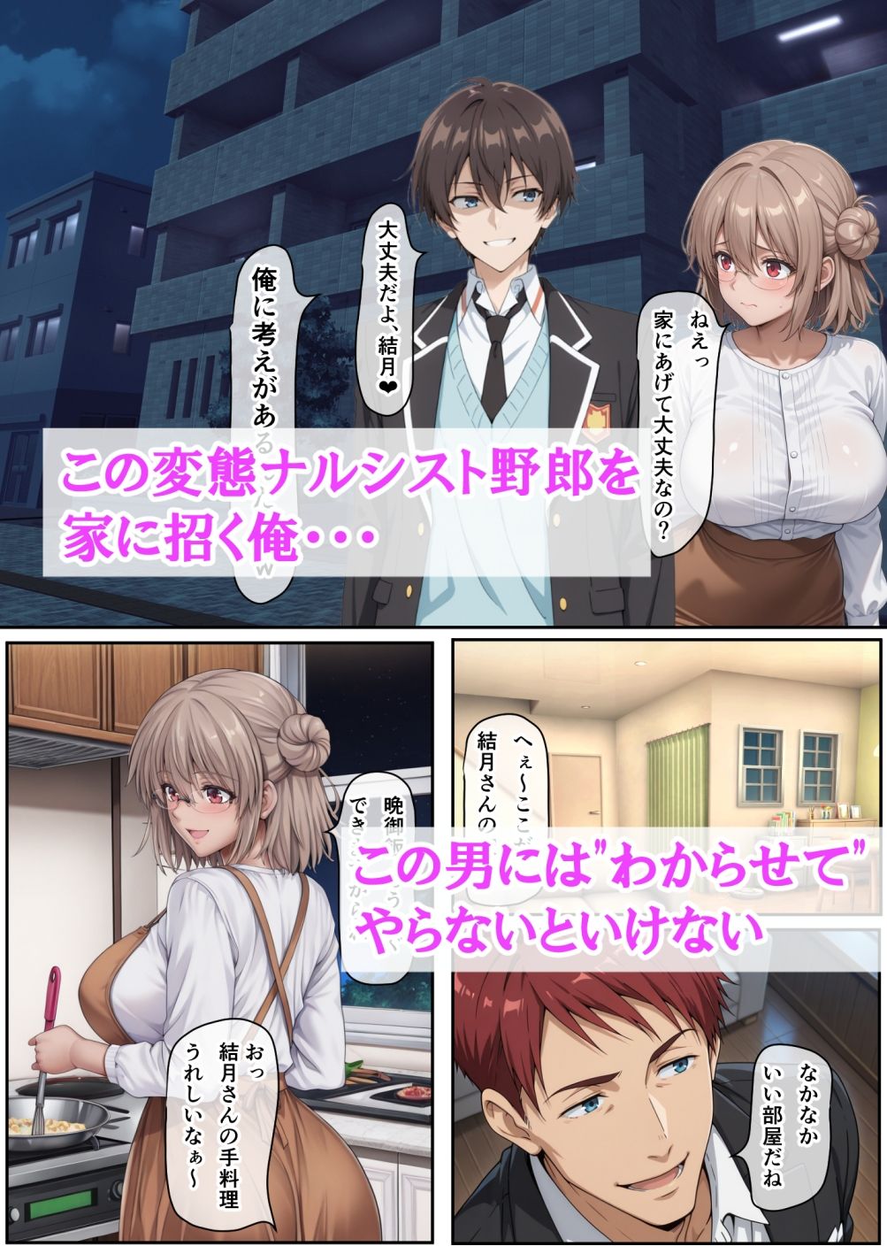 サンプル画像6:変態ナルシー男と無理やり結婚させられる巨乳担任教師に告白して、地方に駆け落ちしたらその変態がめっちゃ追いかけてきた話(ベロナス) [d_630867]