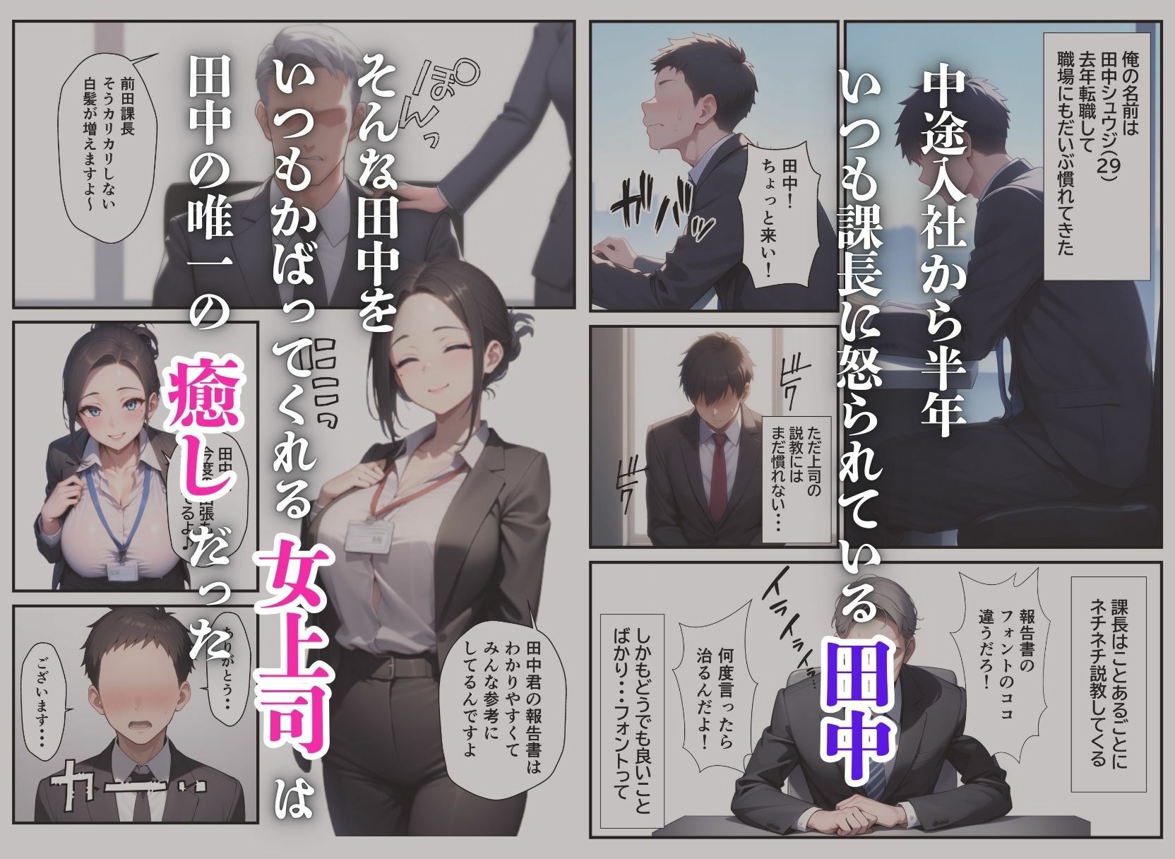 爆乳バツイチ女上司とあまあま孕ませエッチ 画像1