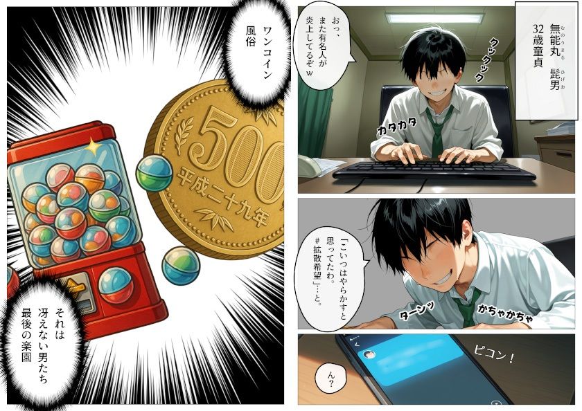 サンプル画像1:ワンコイン風俗 〜ガチャで引いたSSR美女を好き放題〜(ピココミック) [d_632705]