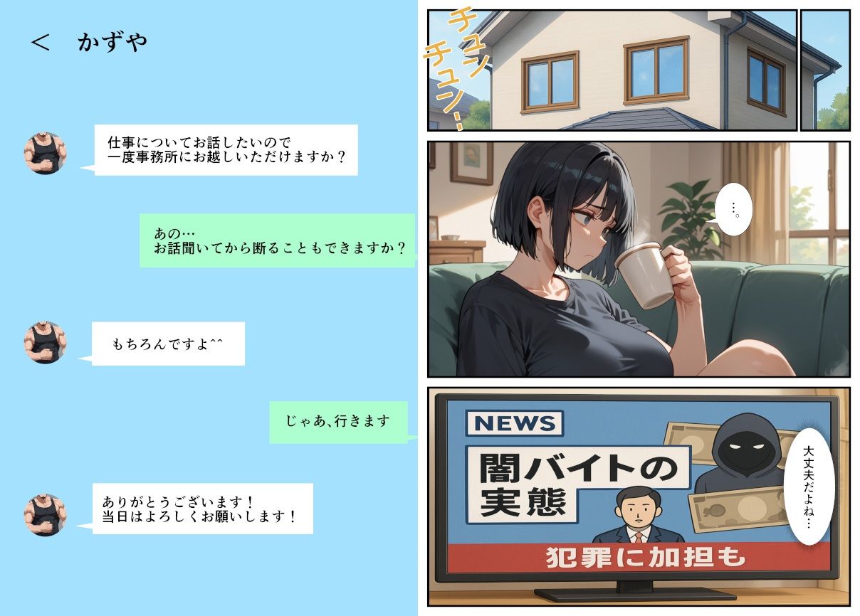 サンプル画像6:闇バイトでAVに出演したら人生終了した話(ピココミック) [d_632746]