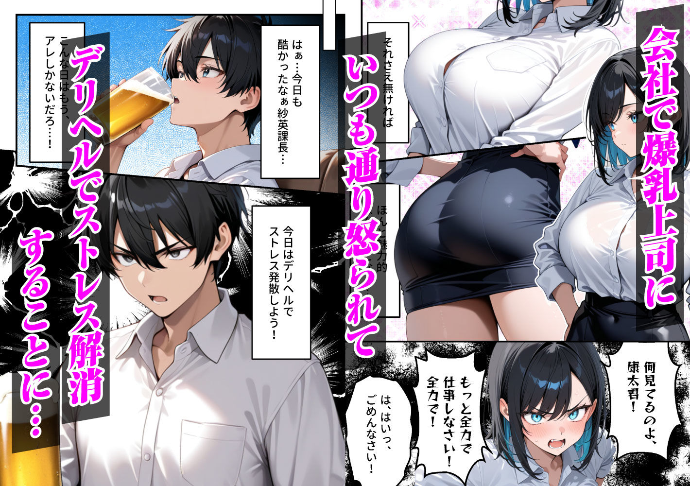 サンプル画像1:デリヘル呼んだらいじわるな上司が来た(あまくち工房) [d_632756]