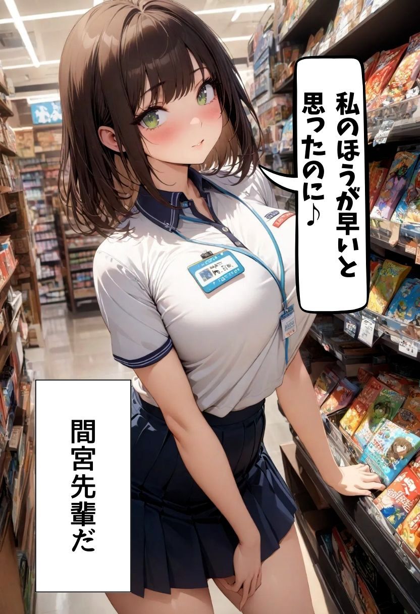 サンプル画像3:バイト先の先輩とレジ裏Hしてる話(にじいろ☆がーるず) [d_632899]