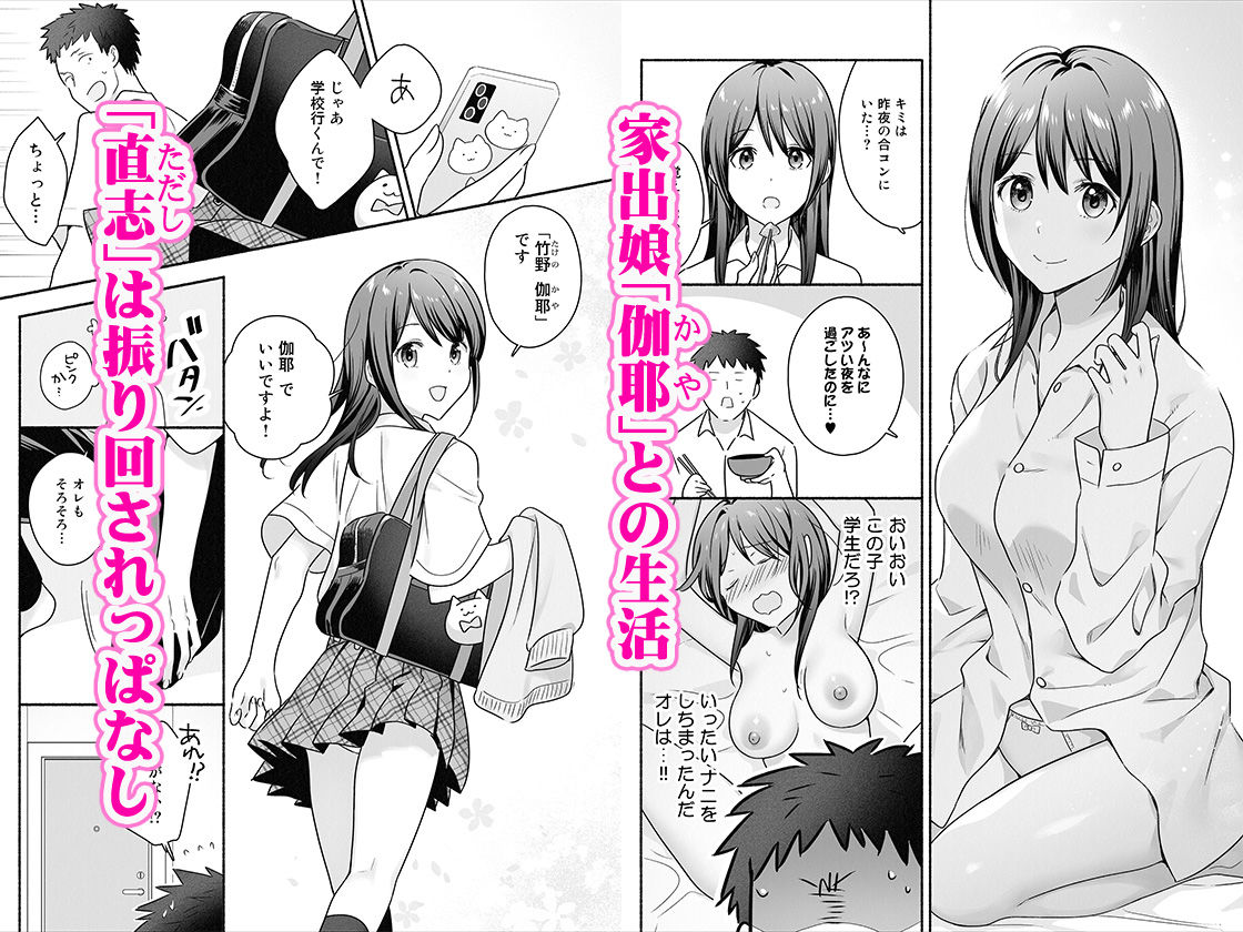サンプル画像1:家出女子になつかれて毎日いちゃラブえっちすることになった話(Maritozzo) [d_633098]