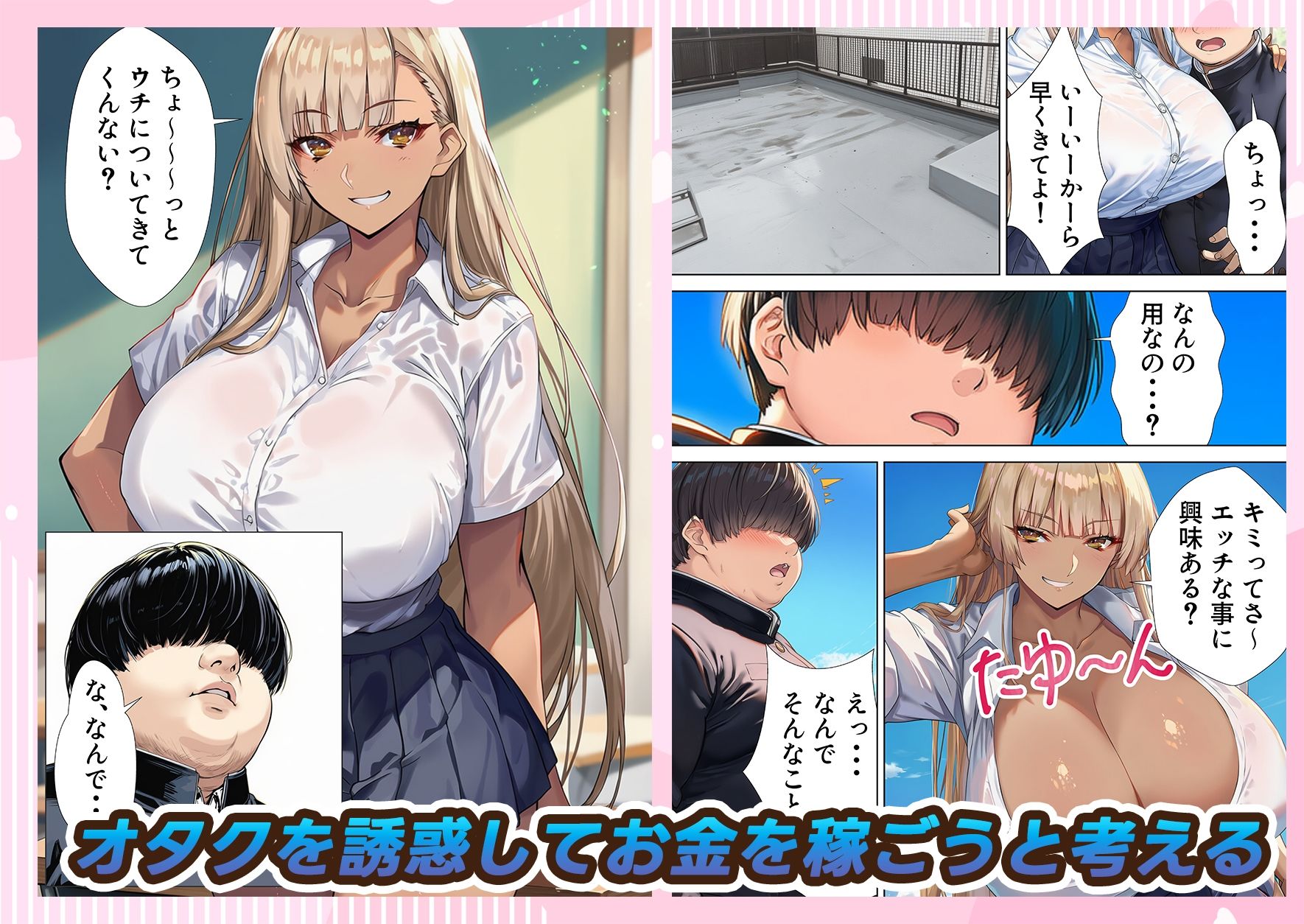 サンプル画像4:黒ギャルJK 舐めてたオタクと立場逆転SEX(JKあんまん) [d_633335]