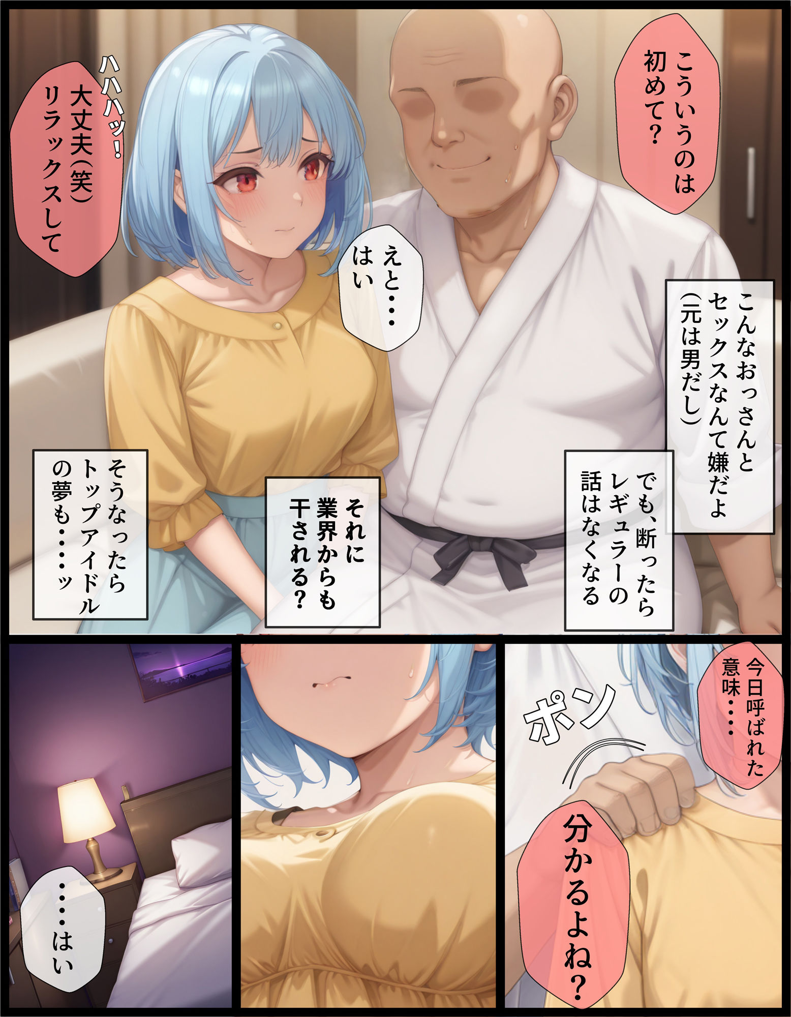 サンプル画像2:TSしてシたいこと〜トップアイドルになりたくて枕営業で快楽堕ちする話〜(AIでも愛はある) [d_634010]