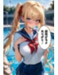 巨乳幼なじみとスク水着衣えっち