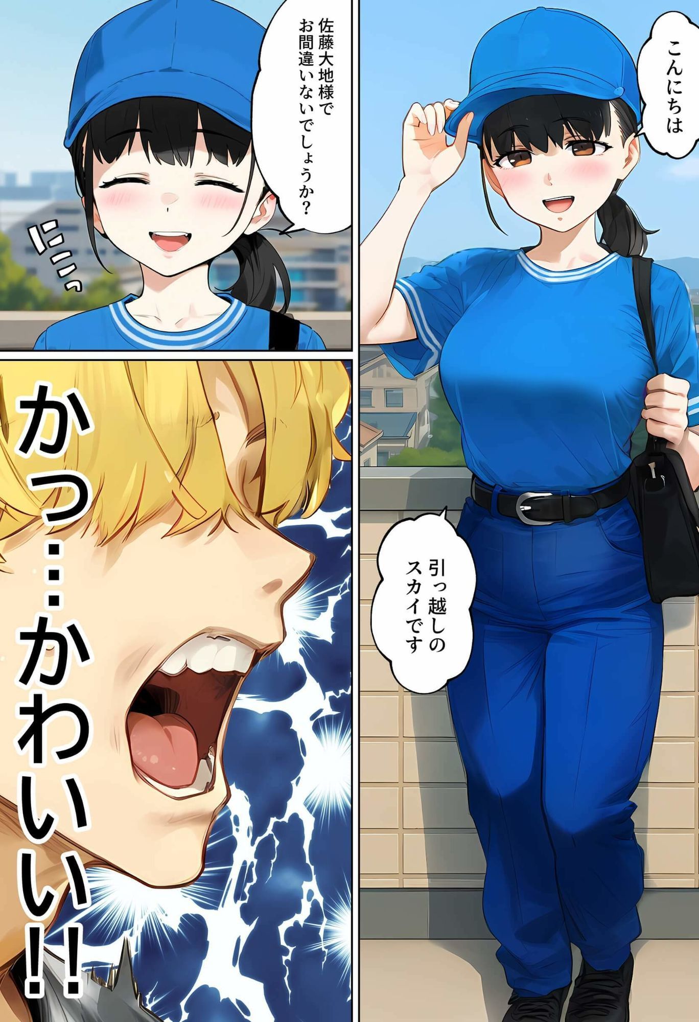 【エロ漫画】【実話】引っ越し見積もり中、新人ちゃん(22)のバキバキスマホにマチアプ通知!ヤリモク男子から「俺が」守らなきゃwww5