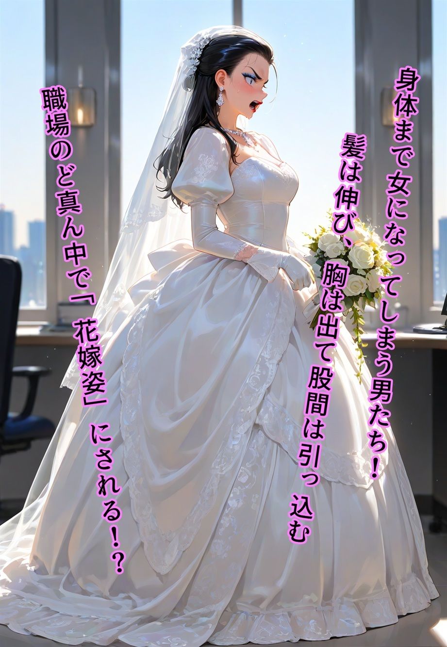 サンプル画像4:バージン・オフィス  〜職場の男たちが、全員ウェディングドレスの処女になった日〜(真城の秘宝館) [d_636599]