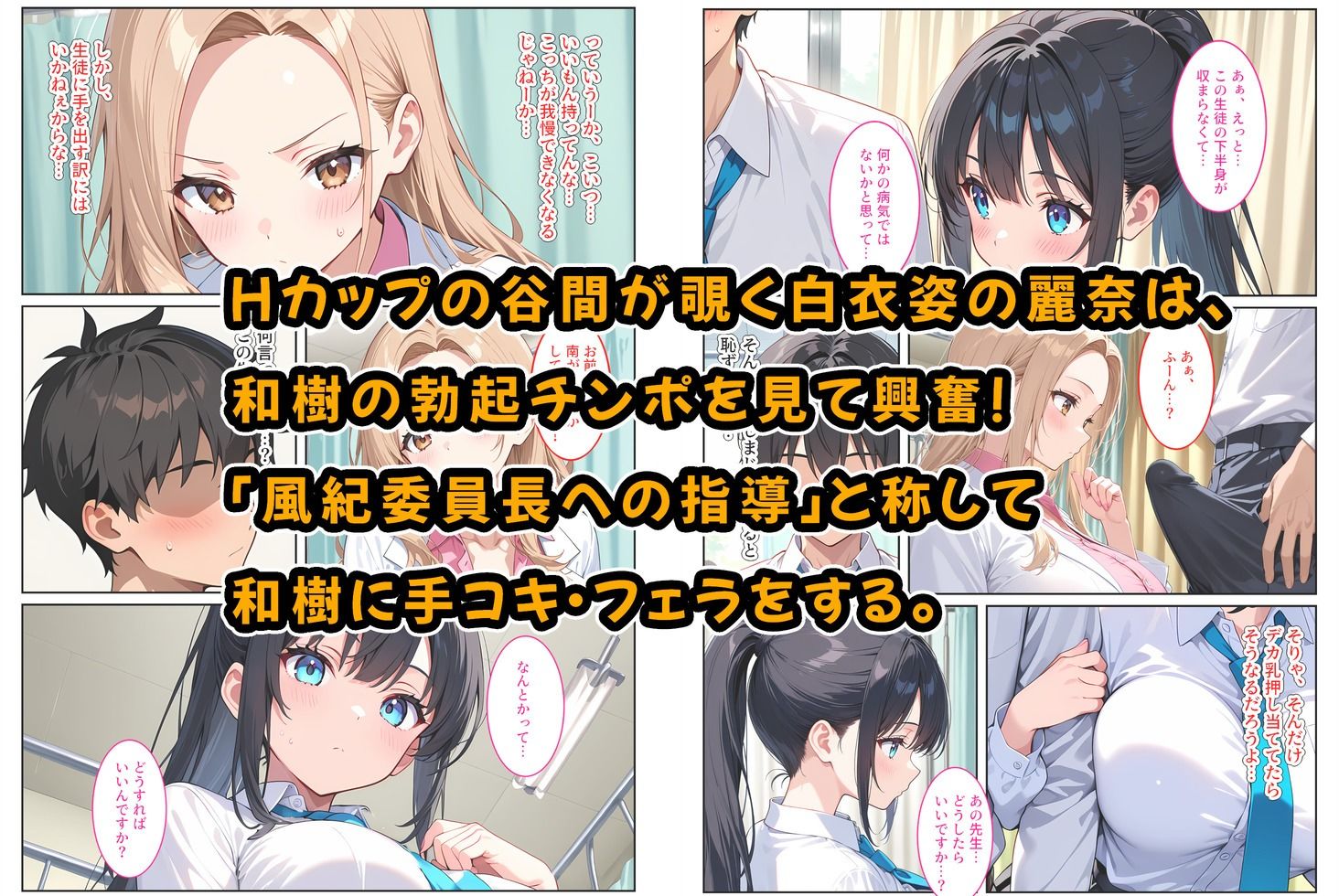 サンプル画像4:快楽に目覚めた無垢な爆乳風紀委員長とドMなギャル保健医に射精管理されています！(StudioSR（妹･人妻･巨乳推し）) [d_637383]