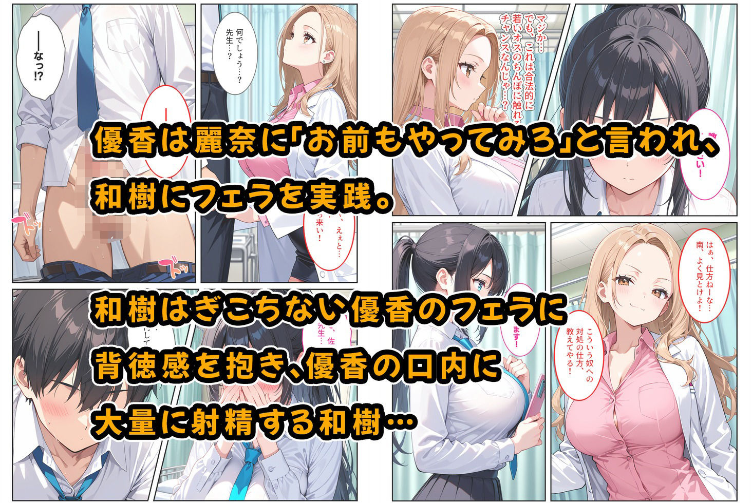 サンプル画像5:快楽に目覚めた無垢な爆乳風紀委員長とドMなギャル保健医に射精管理されています！(StudioSR（妹･人妻･巨乳推し）) [d_637383]