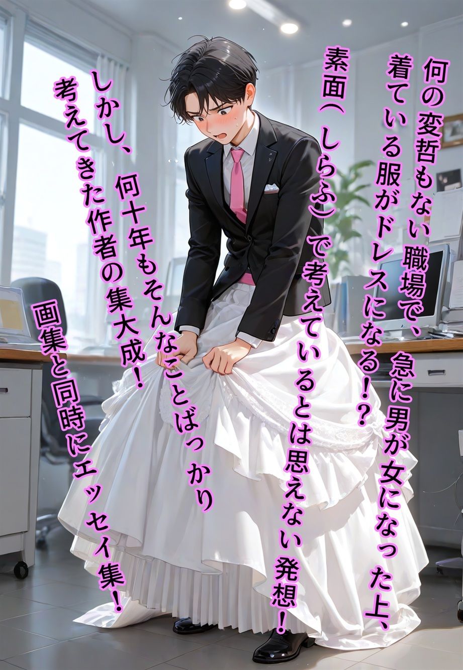 サンプル画像1:100円画集  バージン・オフィス  〜職場の男たちが、全員ウェディングドレスの処女になった日〜(真城の秘宝館) [d_637792]