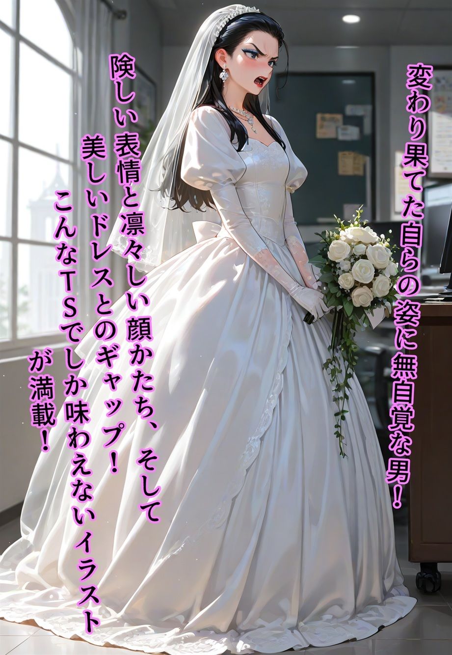 サンプル画像3:100円画集  バージン・オフィス  〜職場の男たちが、全員ウェディングドレスの処女になった日〜(真城の秘宝館) [d_637792]