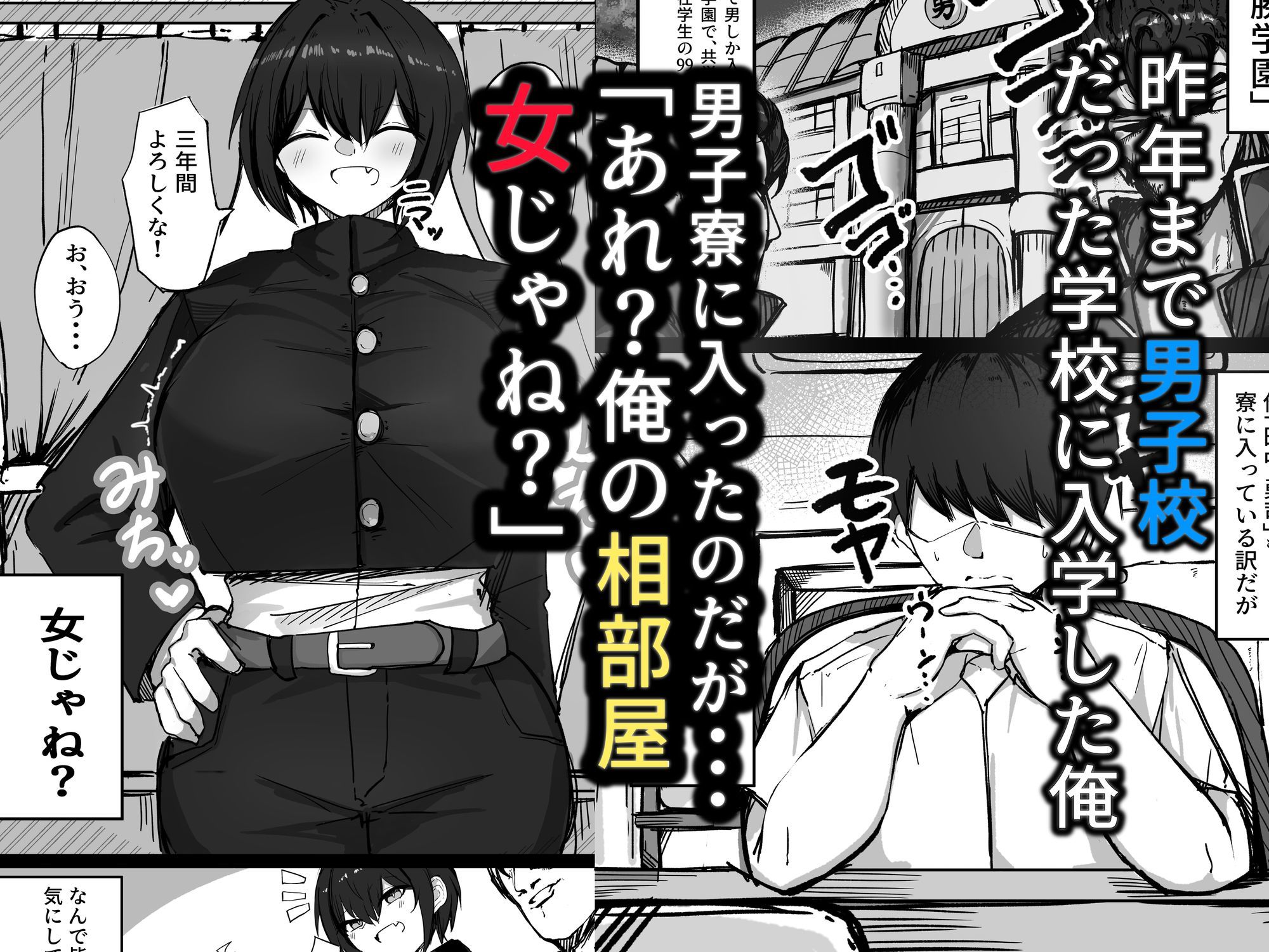 男子寮の相部屋はHの時ドスケベになる爆乳男装女子 画像1