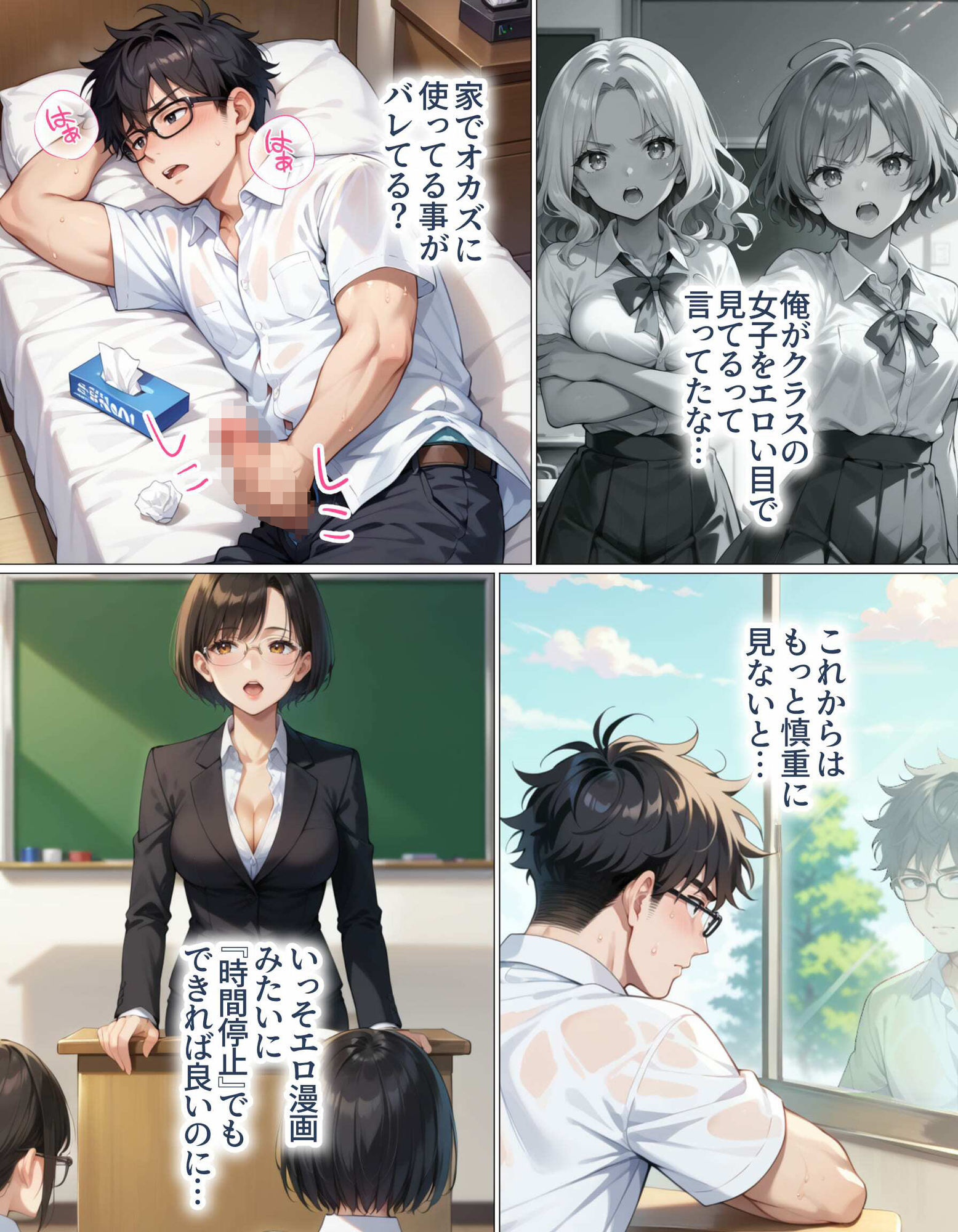 腕時計のリューズを引っ張ったら時間が停止！？好き放題に女子生徒にイタズラした話 無料画像9