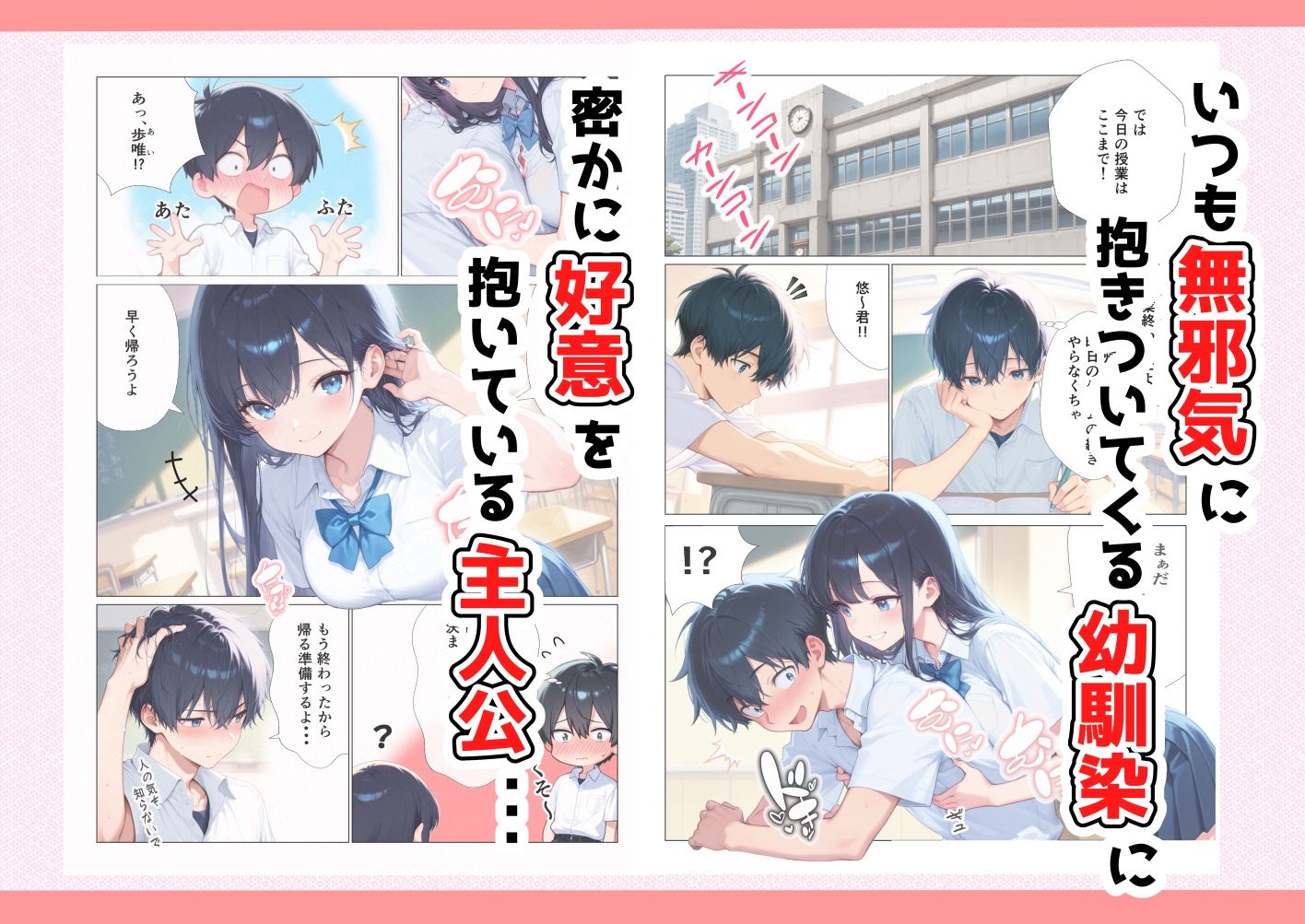 サンプル画像2:幼馴染と教室Hしたらめちゃくちゃ中出しさせられた話(おおつむぎ！) [d_639568]