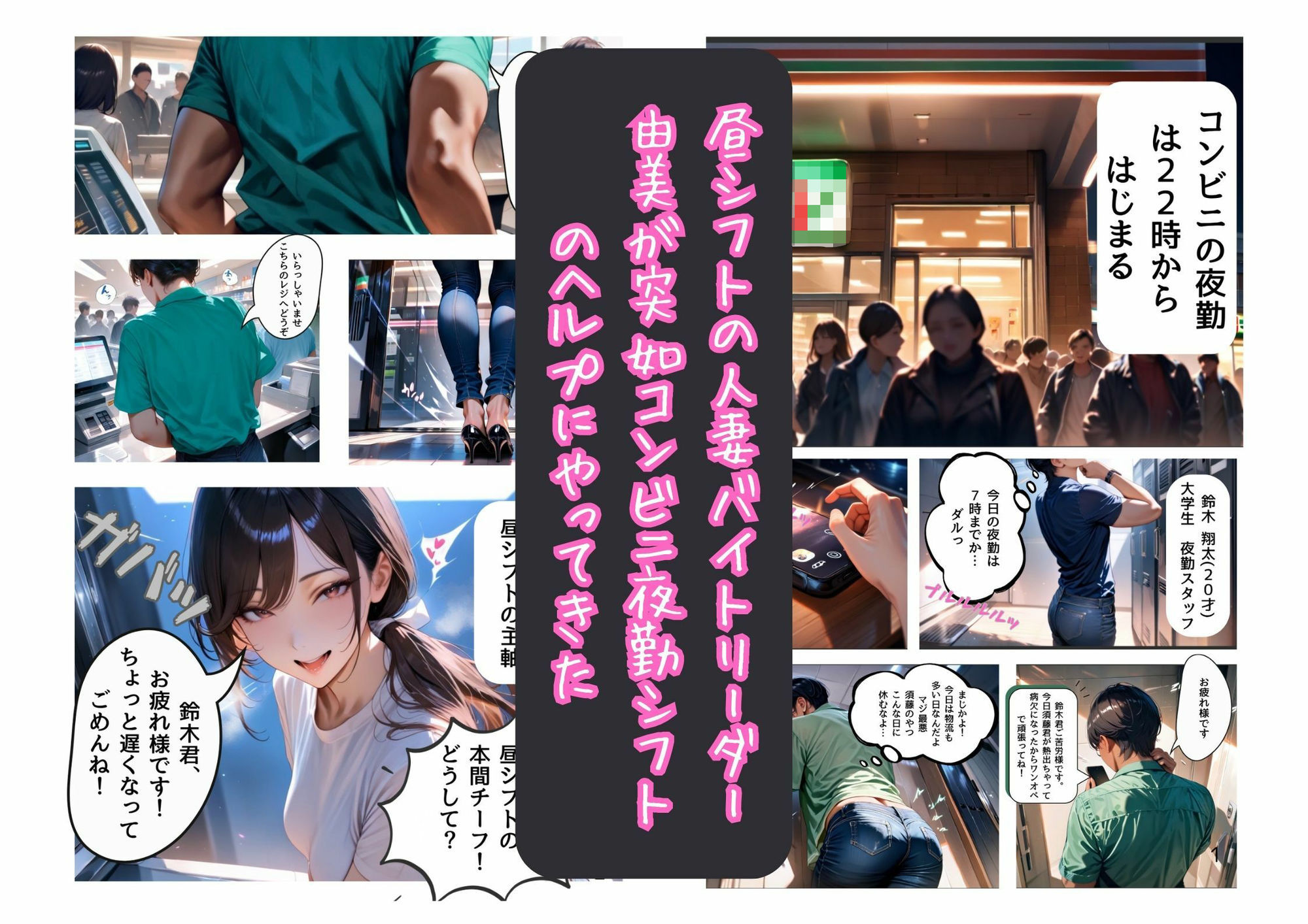 人妻バイトリーダーがコンビニ夜勤のヘルプに入り童貞バイトの筆下しもヘルプした 画像1