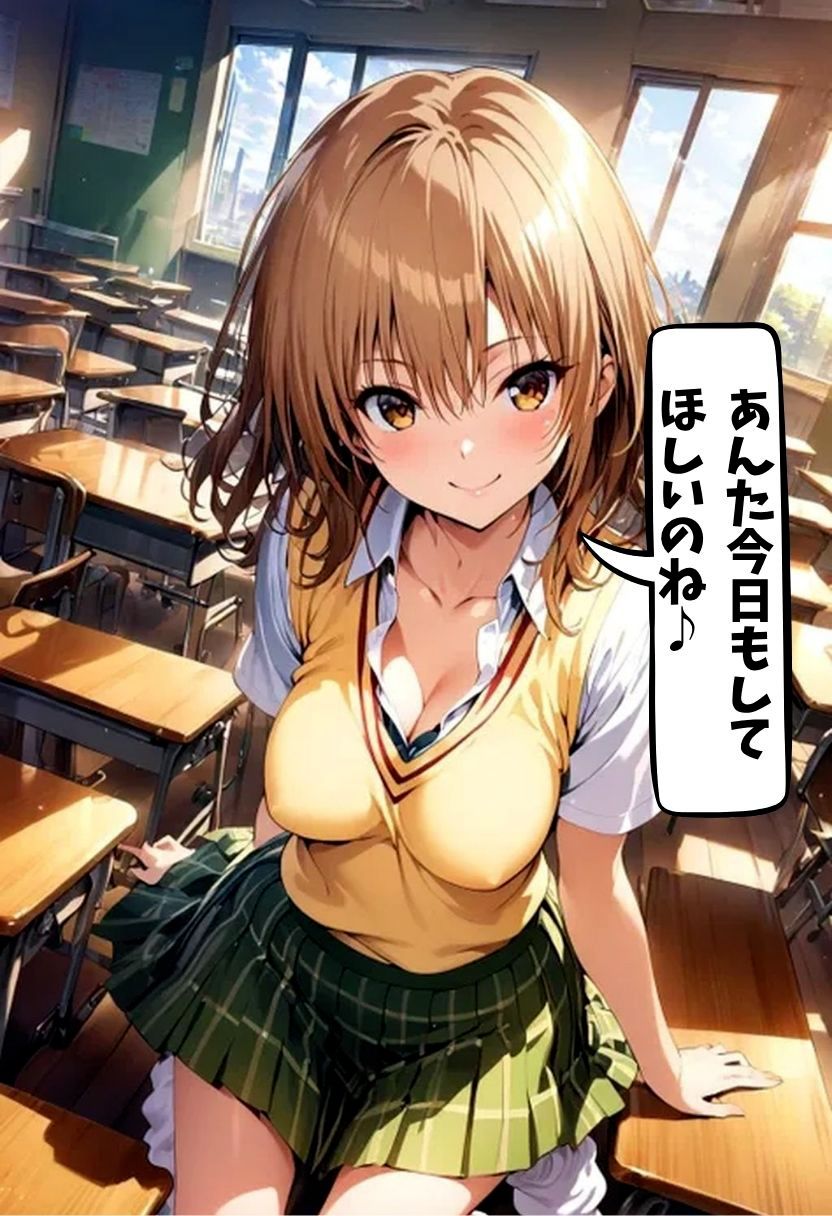 淫乱籾岡と教室濃厚セックス 画像1