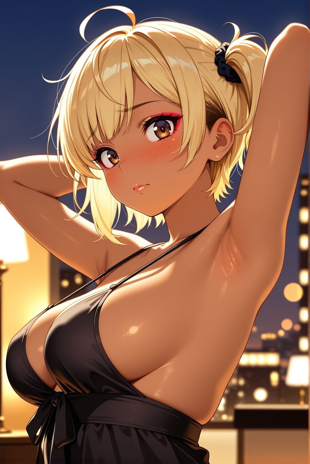 サンプル画像2:金髪黒ギャル とあちゃん ベビードールコスプレ集(雨のちハレルヤ) [d_641803]