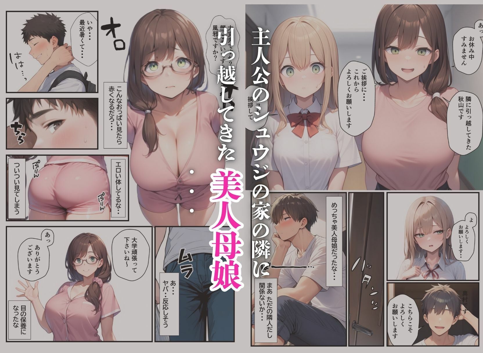 隣に引っ越してきた美人母娘とハーレム親子丼 画像1