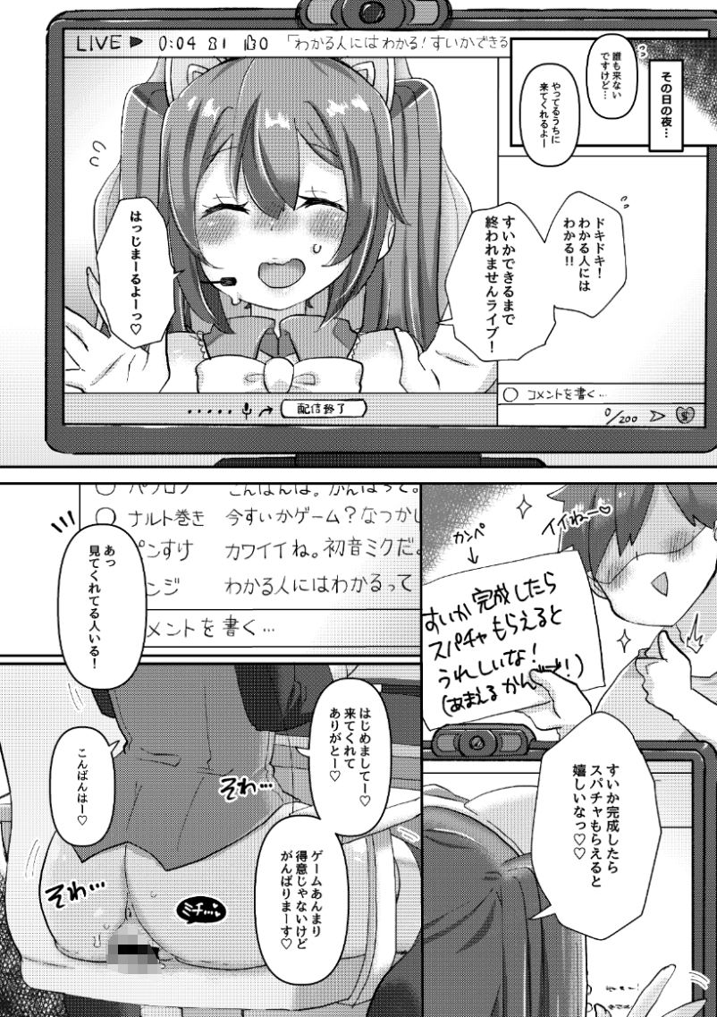 サンプル画像2:ミクちゃんはライブ配信中えっちな姿をさらしてしまったようです(クソユリ団地) [d_644452]