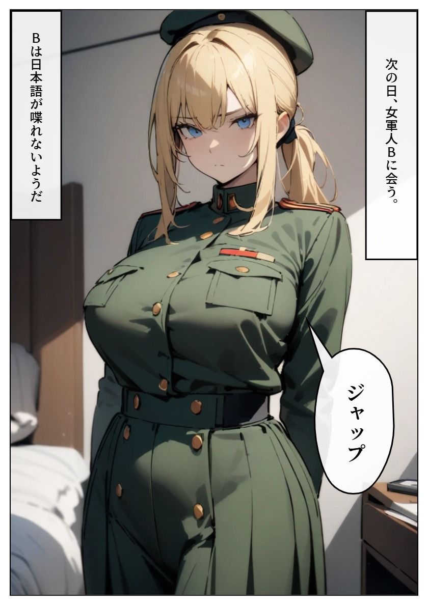 サンプル画像2:金髪女軍人に囚われ調教される日本人捕虜(八夜サークル) [d_644763]