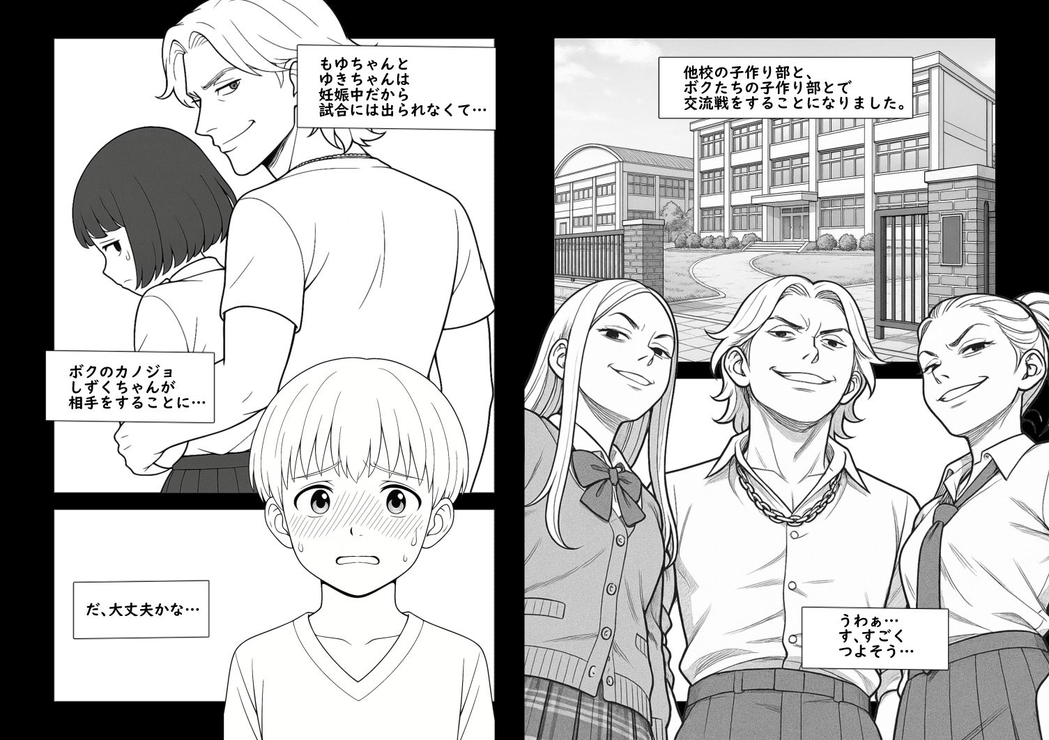 【AI作品】寝取られ!?中出し子作り部 画像1