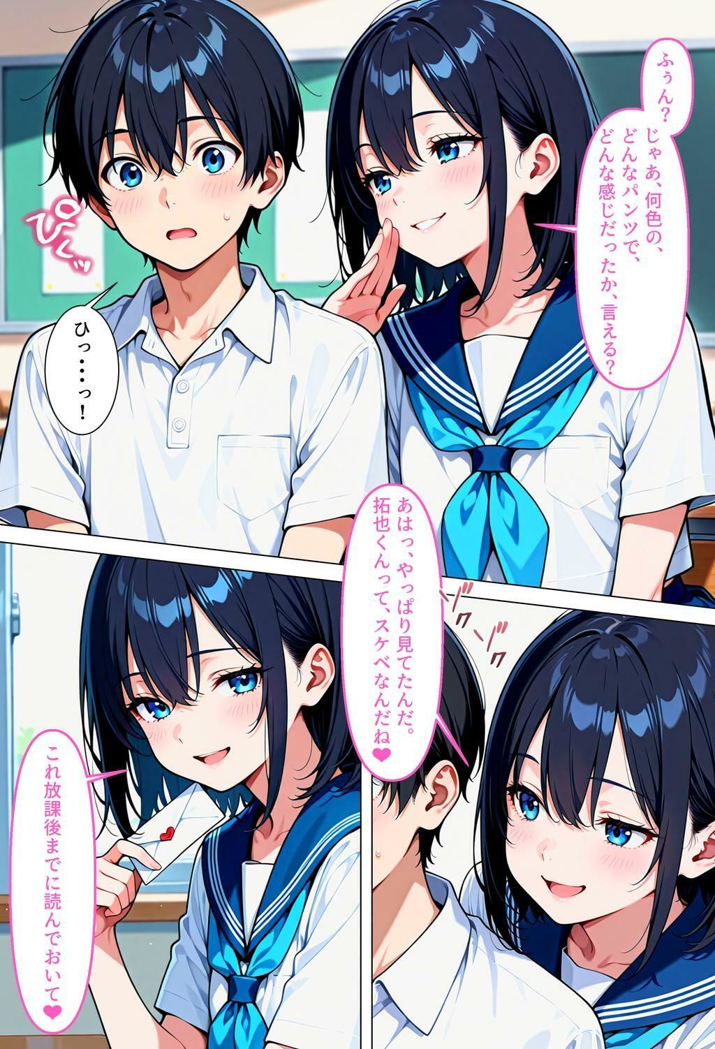 サンプル画像4:転校先の女の子が男の娘で、ち♂ち♂でお仕置きされた話(男の娘専門 るぅでぃ屋) [d_647952]