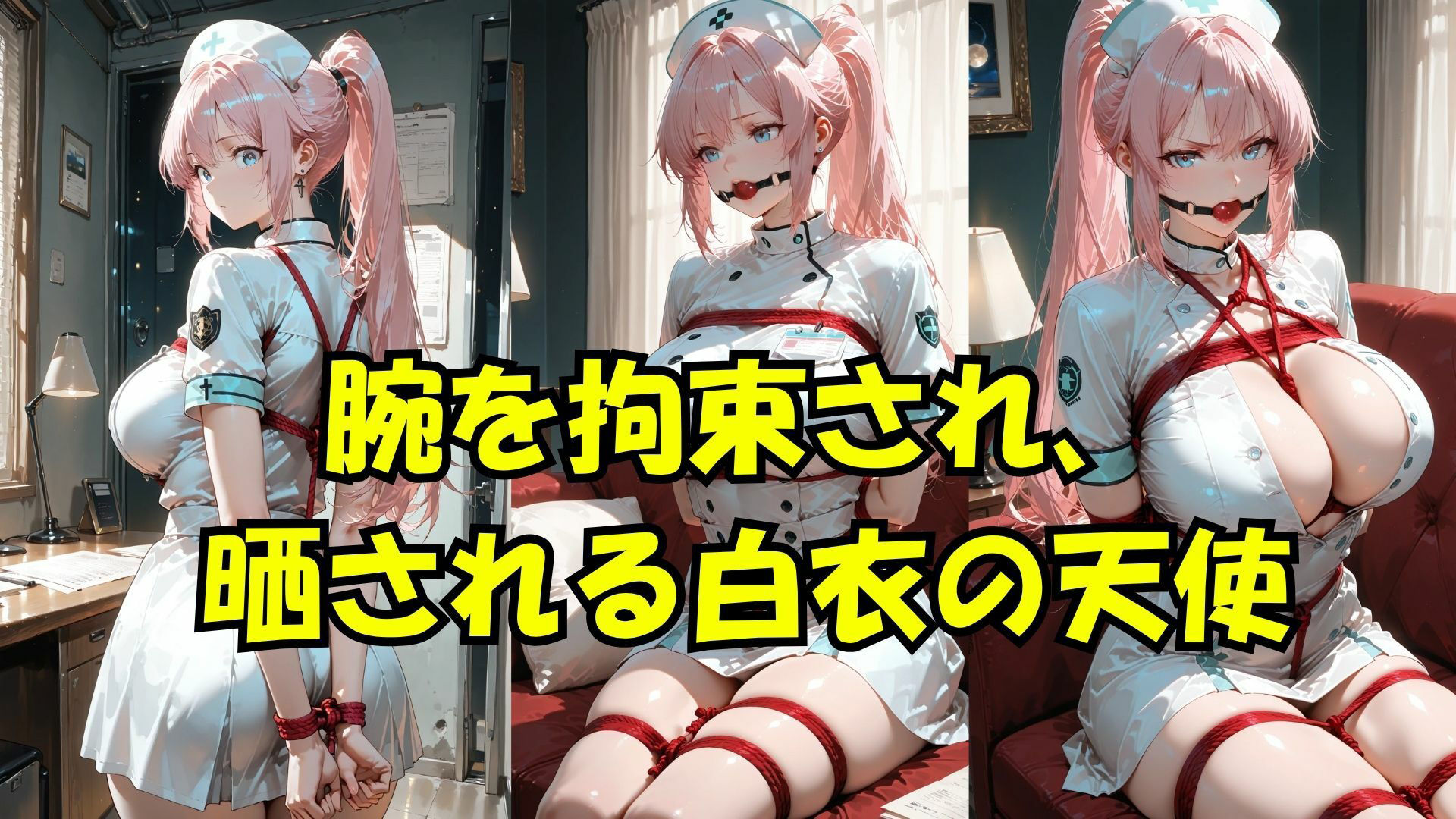 サンプル画像4:拘束白衣、密室の囁きと終わらぬ尋問(緊縛同人) [d_649175]