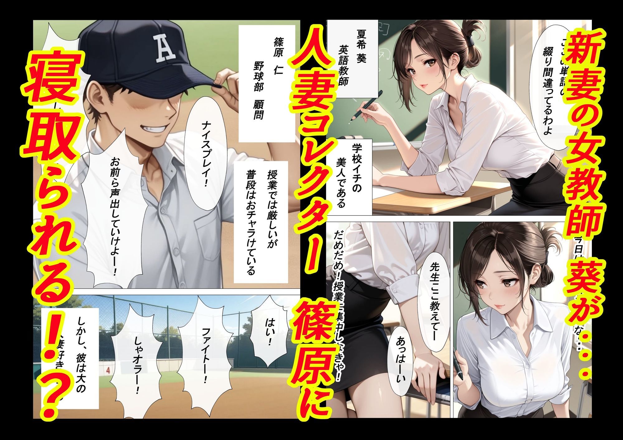 旦那のいない寝室で、欲求不満な女教師が屈強な体育教師にNTRされる話 画像1