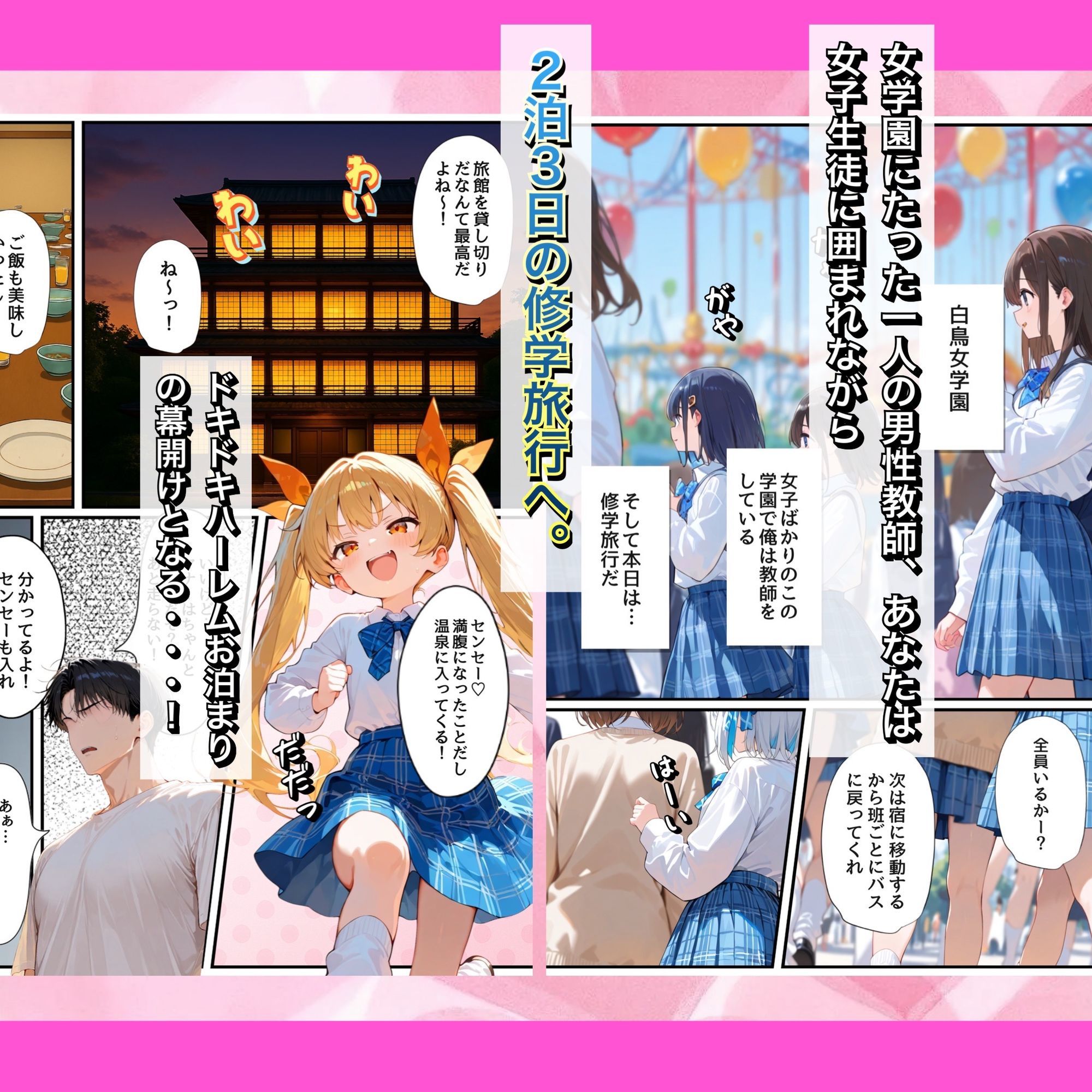 メスガ〇女学園〜生徒に代わりばんこにちんぽ使われるハーレム修学旅行〜 画像2
