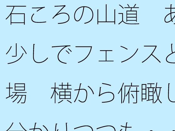 石ころの山道  あと少しでフェンスと広場  横から俯瞰して分かりつつも・・・・