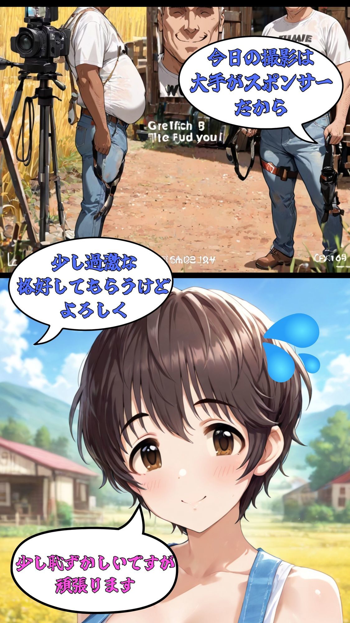 牧場爆乳アイドル 無理やりAVデビュー 牛柄ビキニでおじさんに搾られて9