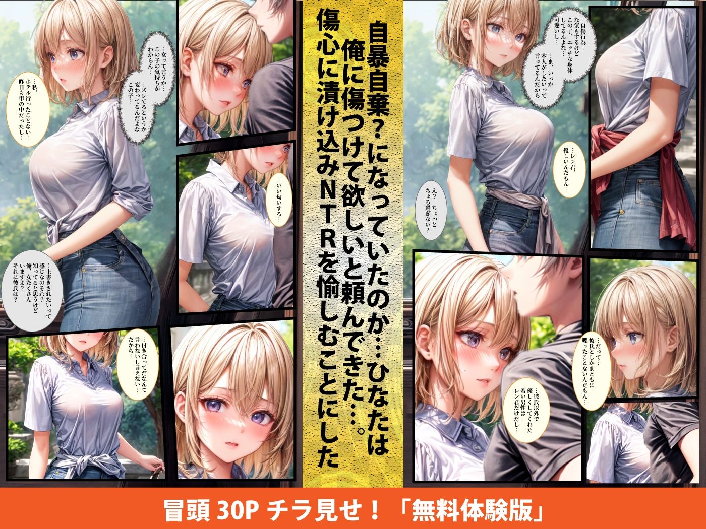 サンプル画像6:【実話】連続NTR:マンネリ化の女（21）が出会い系でNTRヤリ捨て傷心だったので追撃寝取ったらドツボにハマっていた話(ぽにょっぷる) [d_651968]