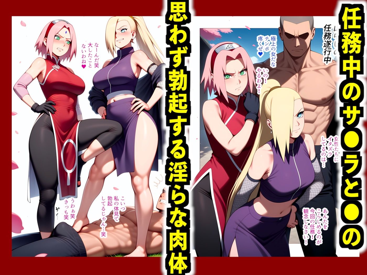 サンプル画像1:【フルカラー】幻術ハーレム忍法帖 2 サ●ラ・い●編｜催●×快楽堕ち｜心も体も抗えず淫らに堕ちるハーレムの宴(嵐木圭) [d_655091]