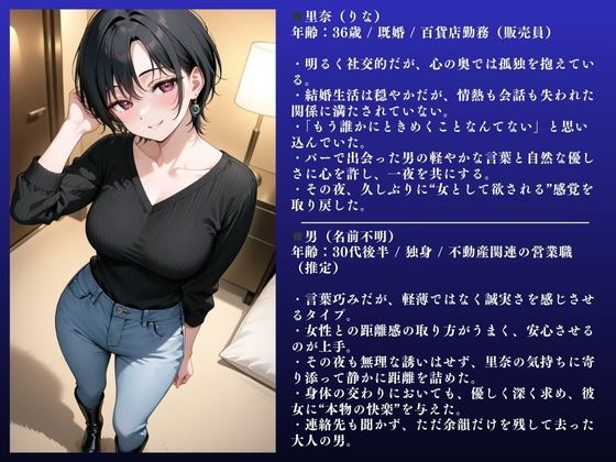 サンプル画像2:里奈（36） 欲求不満快楽SEX〜人妻不倫記録「堕ちるぅぅぅ」〜(NTR魔人) [d_655686]