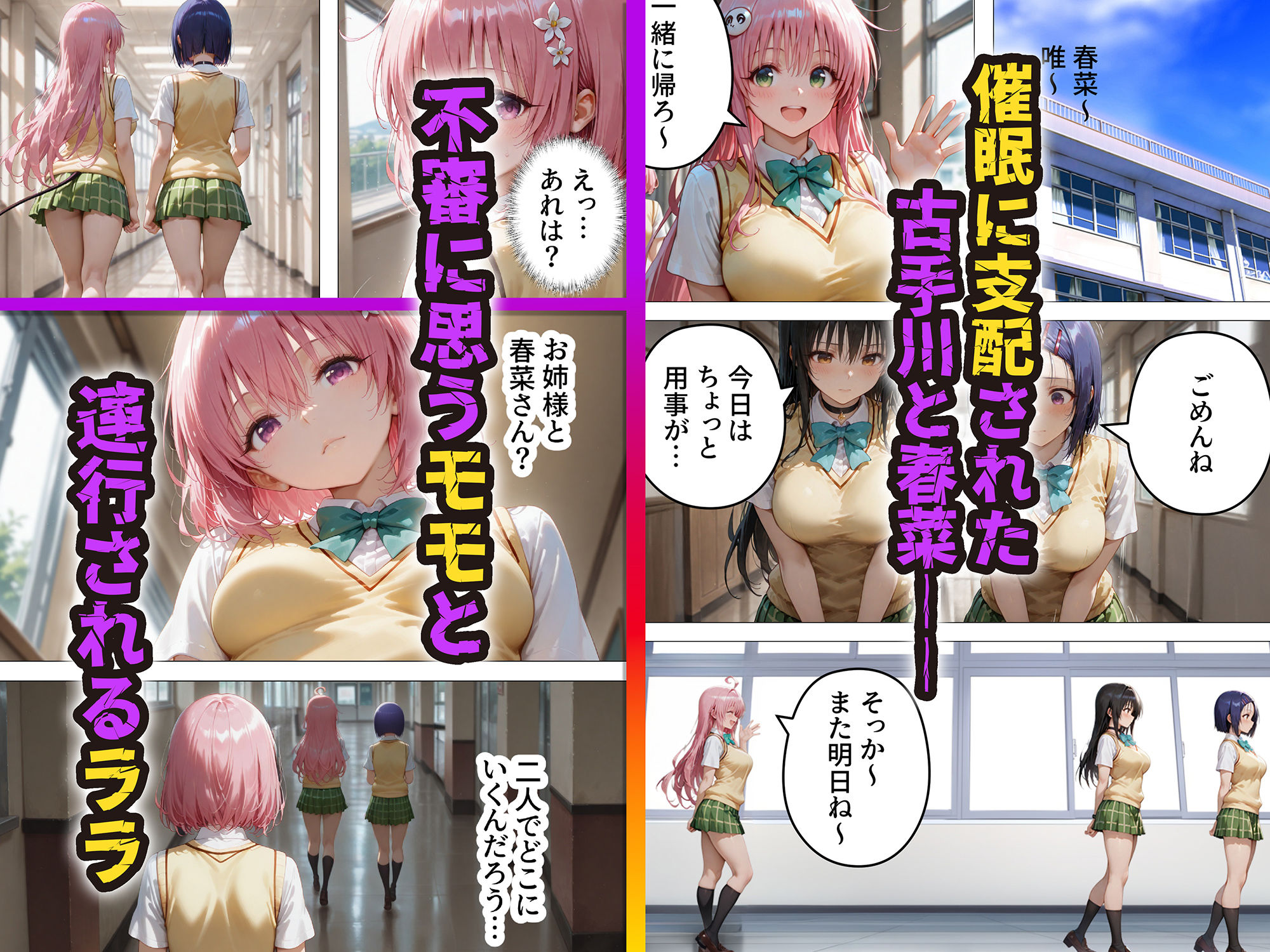 サンプル画像1:催●種付け学園 緊縛調教ボテ腹肉便器科へようこそ モ〇とラ〇編(AI魔法おじさん) [d_655837]